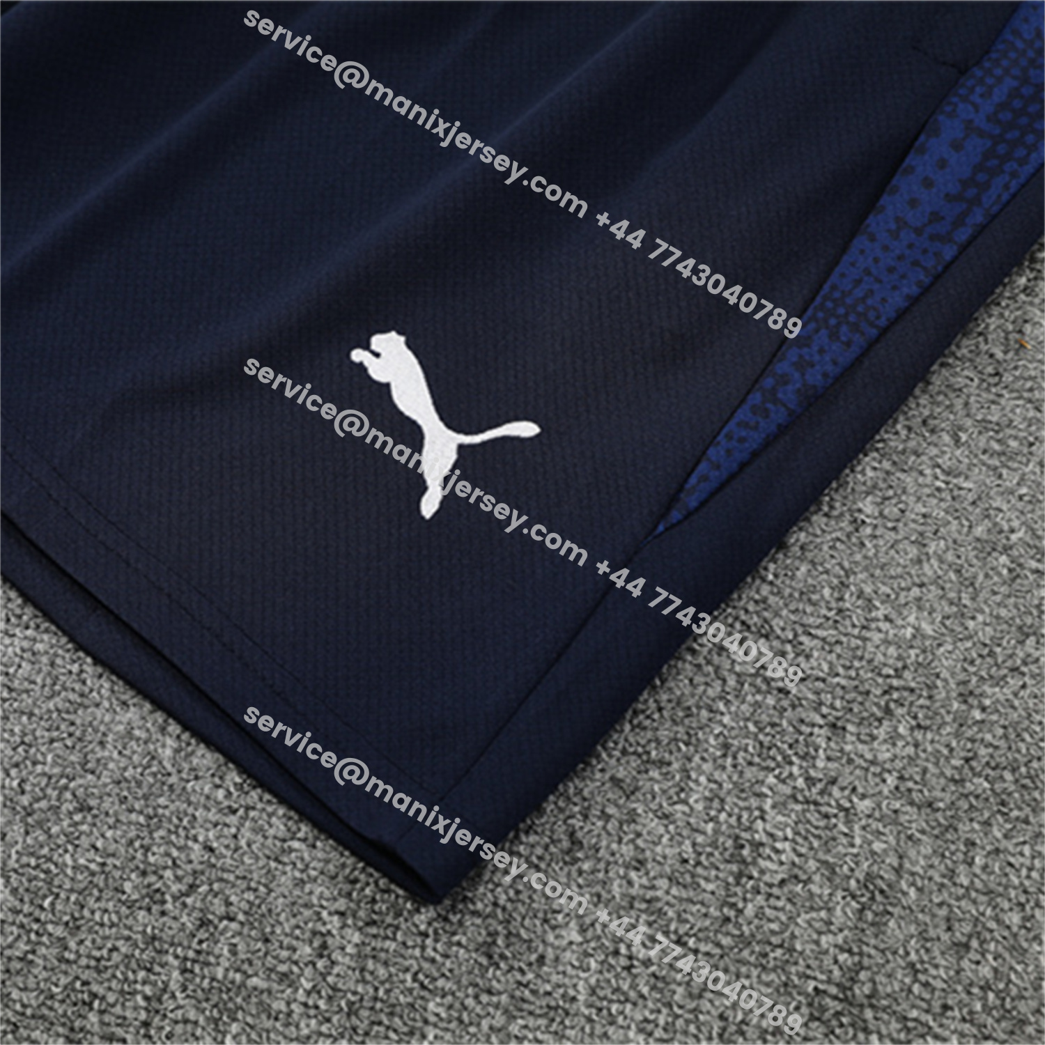 ManixJersey.com | Marseille 25-26 Short-Sleeve Training Set - Nattierblue Top & Deep Blue Pants -Customize Name, Number and Patch | Worldwide Shipping