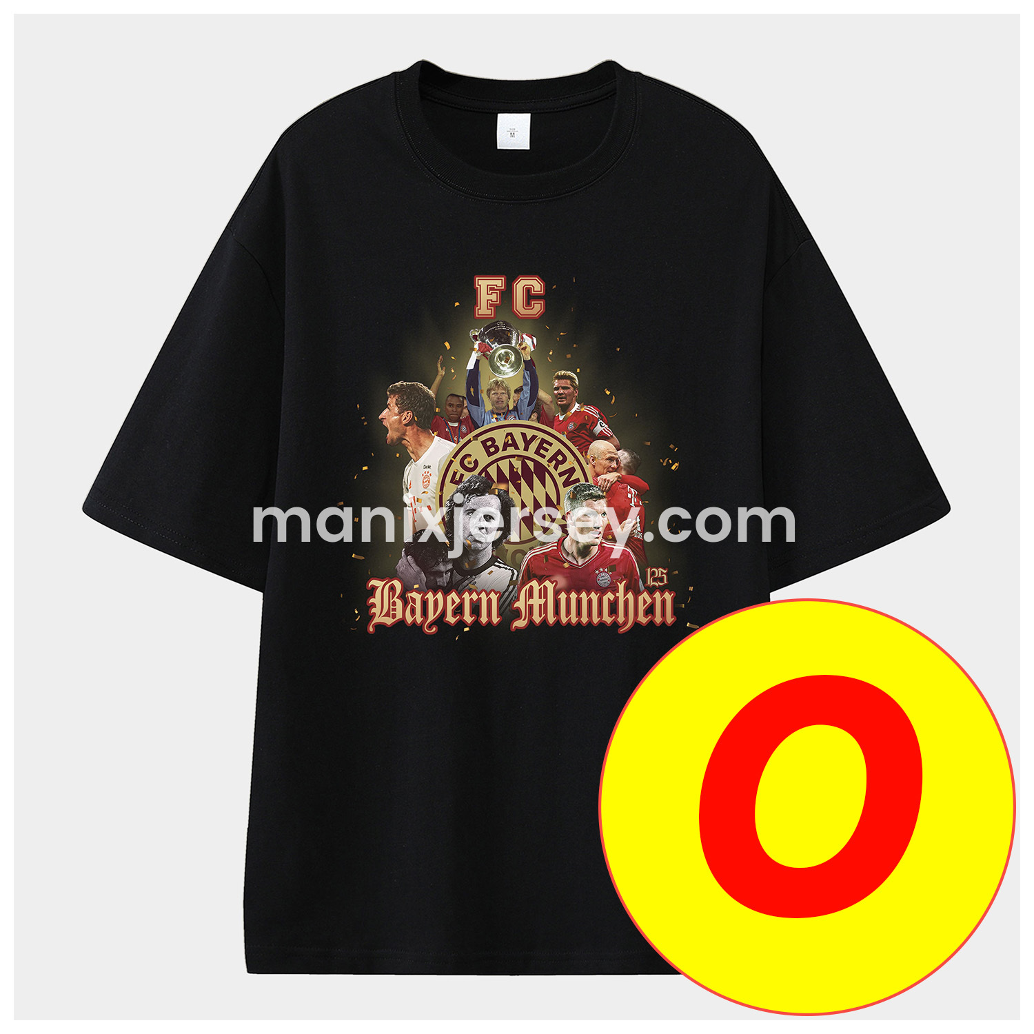 ManixJersey.com | Bayern Munich 125th Legendary Players Unisex Pure Cotton T-shirt -Customize Name, Number and Patch | Worldwide Shipping