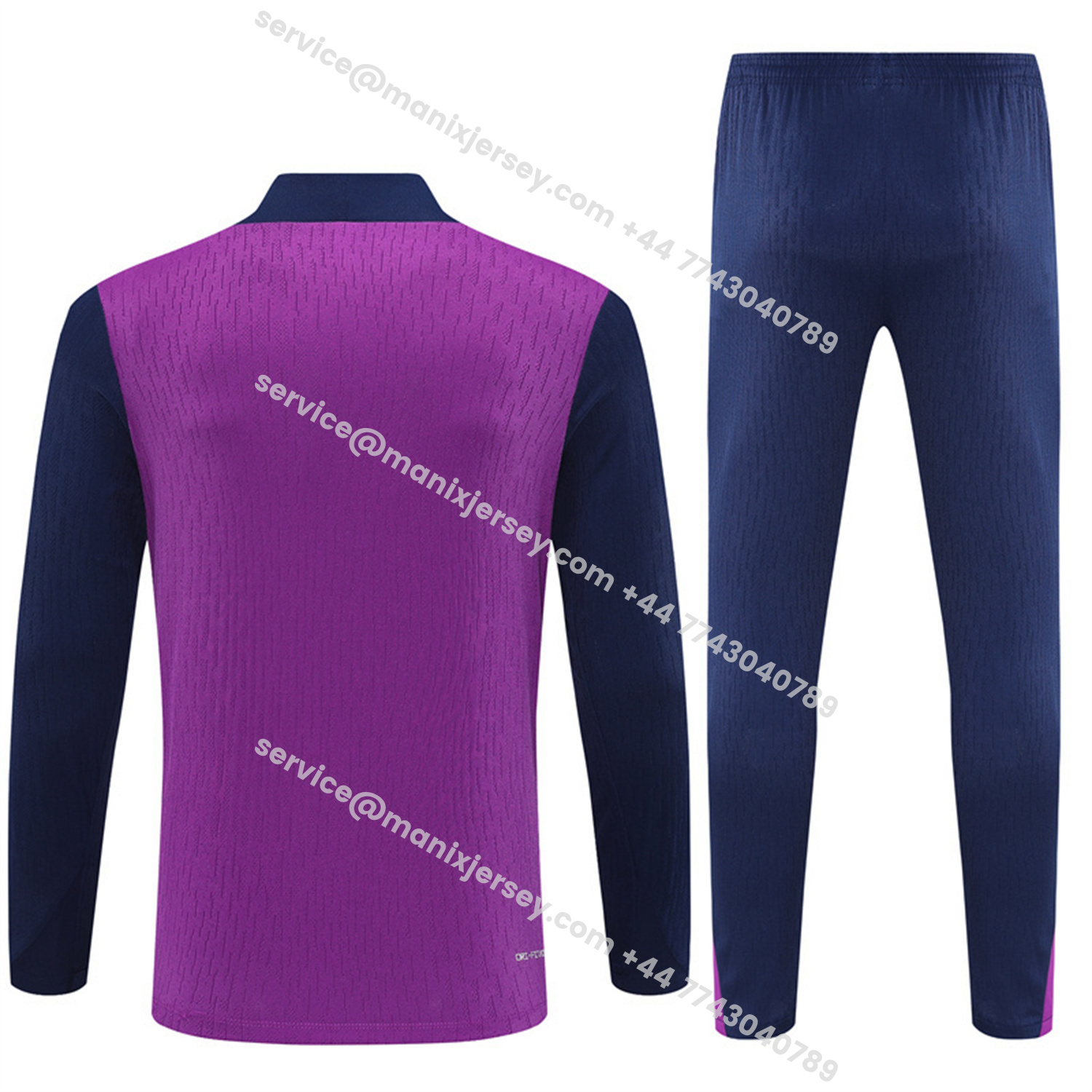 ManixJersey.com | Barcelona 25-26 Kids Long Sleeve Training Set - Purple Top & Deep Blue Pants -Customize Name, Number and Patch | Worldwide Shipping