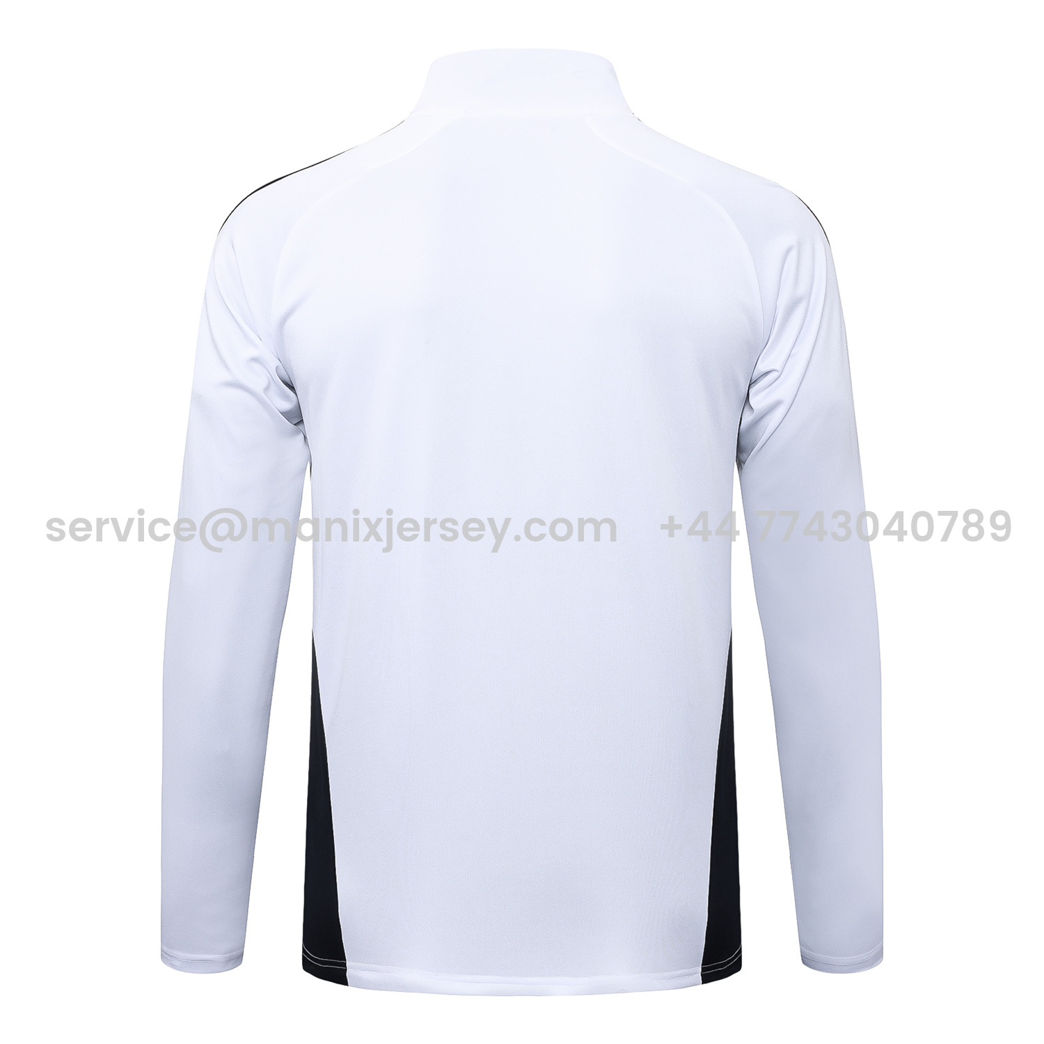 ManixJersey.com | Real Madrid 25-26 Long Sleeve Training Set - White Urban Purist Style and Deep Blue Pants -Customize Name, Number and Patch | Worldwide Shipping
