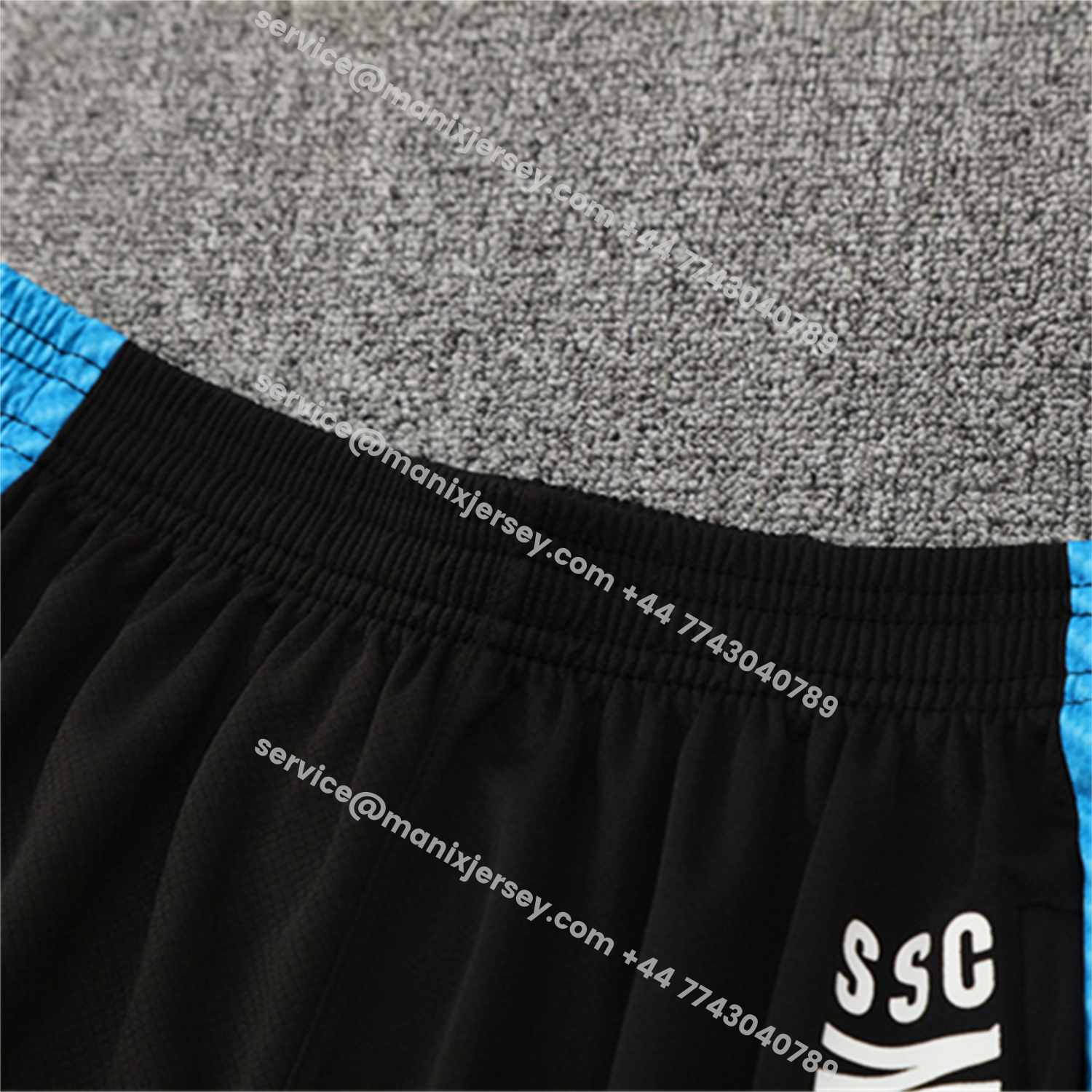 ManixJersey.com | Napoli 25-26 Kids Short-Sleeve Training Set - Blue Mecha Top & Black Shorts -Customize Name, Number and Patch | Worldwide Shipping