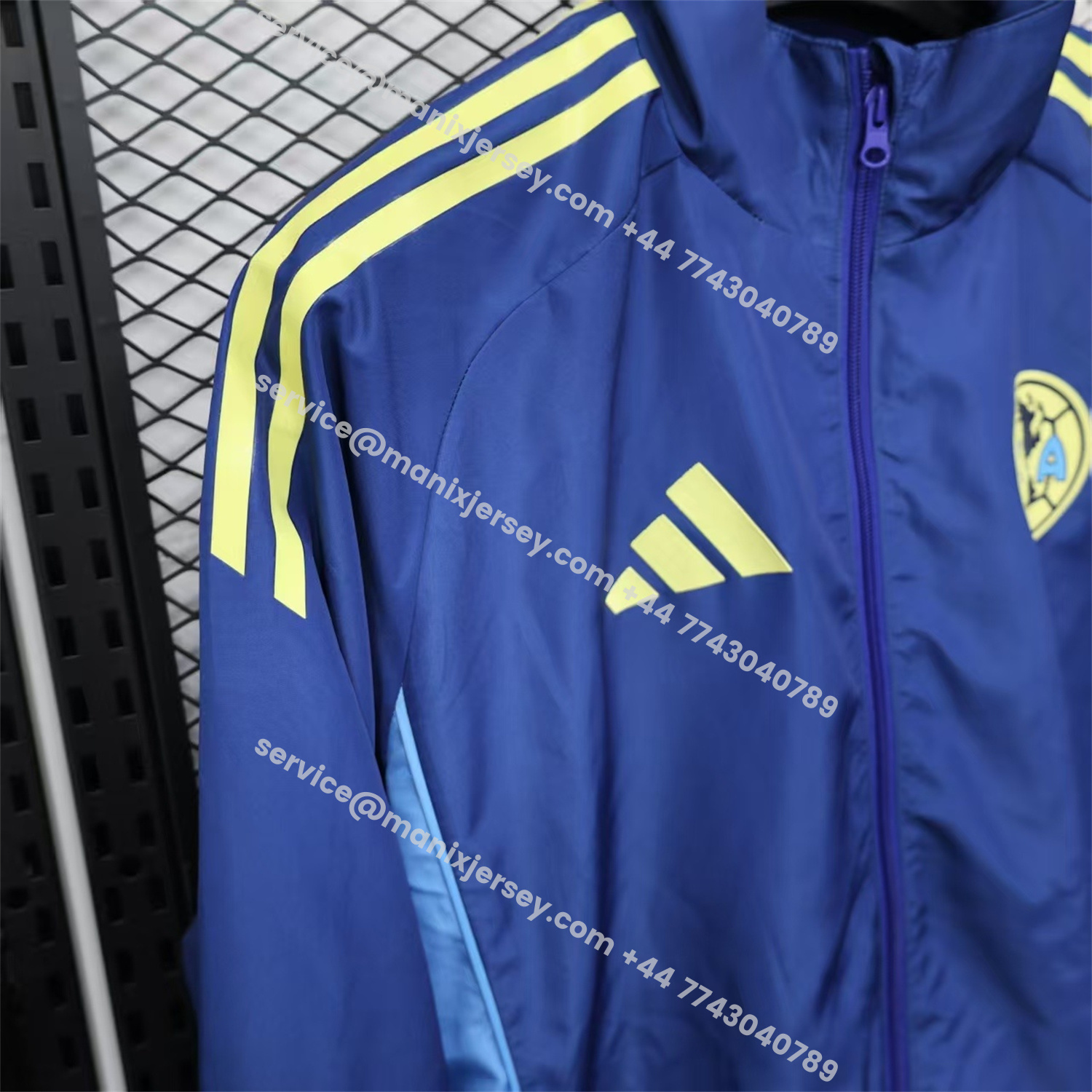 ManixJersey.com | Club América 25-26 Blue Windbreaker Jacket - Deep Green -Customize Name, Number and Patch | Worldwide Shipping