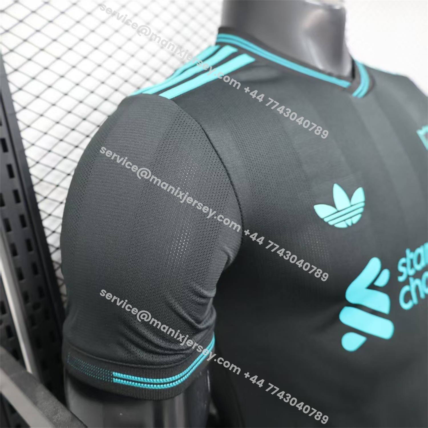 ManixJersey.com | Liver.pool 25-26 Black Special Cyan Sponsor Jersey - Player Version -Customize Name, Number and Patch | Worldwide Shipping