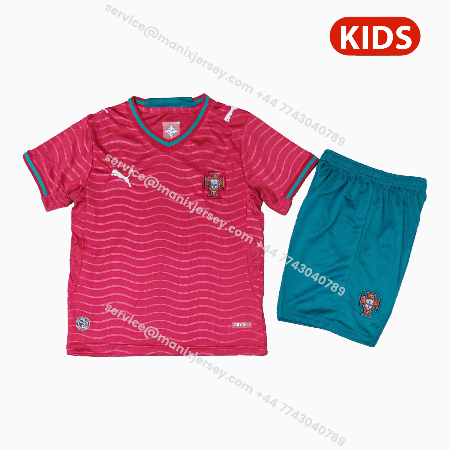 ManixJersey.com | Portugal 2026 Home Kids Kit -Customize Name, Number and Patch | Worldwide Shipping