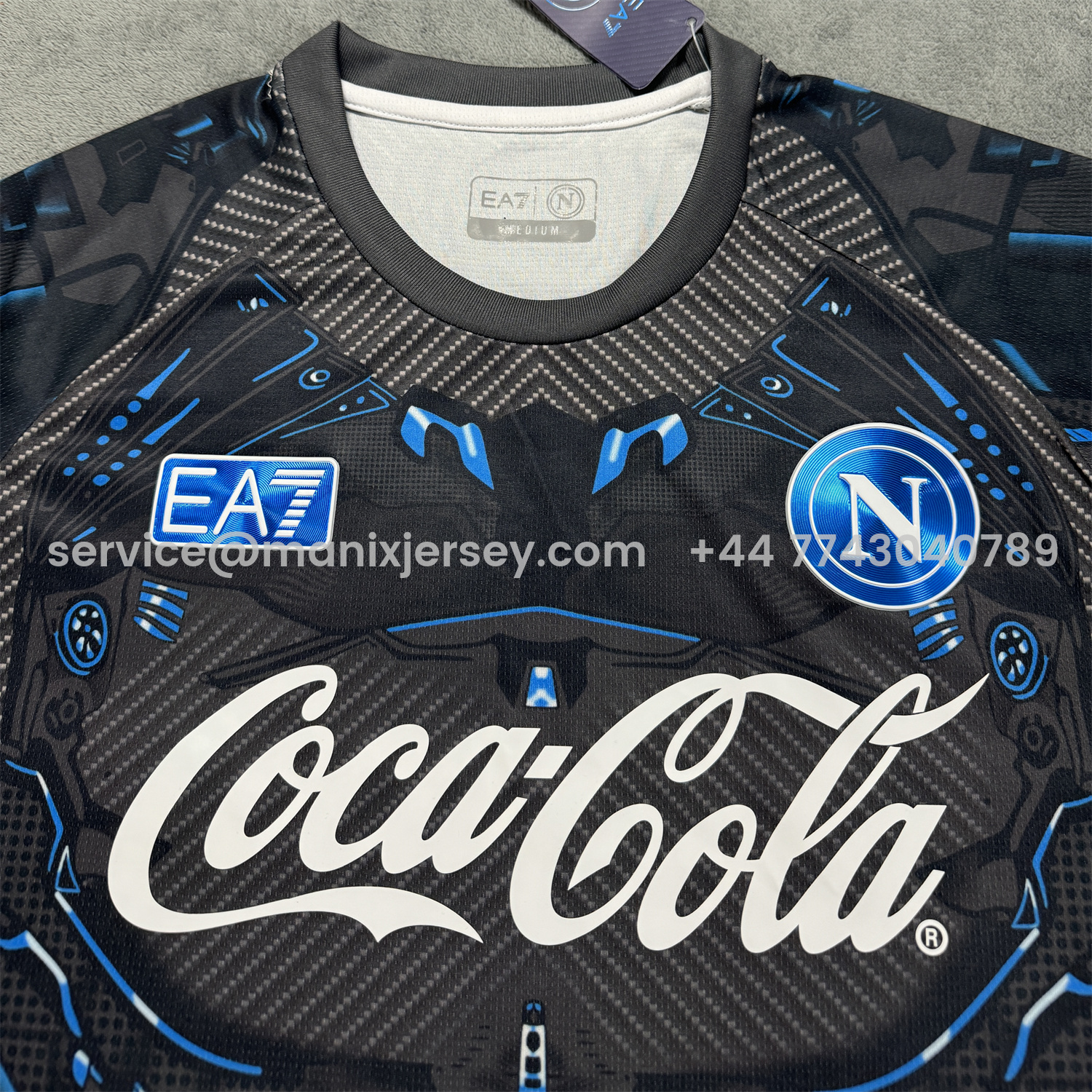 ManixJersey.com | Napoli 25-26 Black Mecha Training Jersey - Fans Version -Customize Name, Number and Patch | Worldwide Shipping