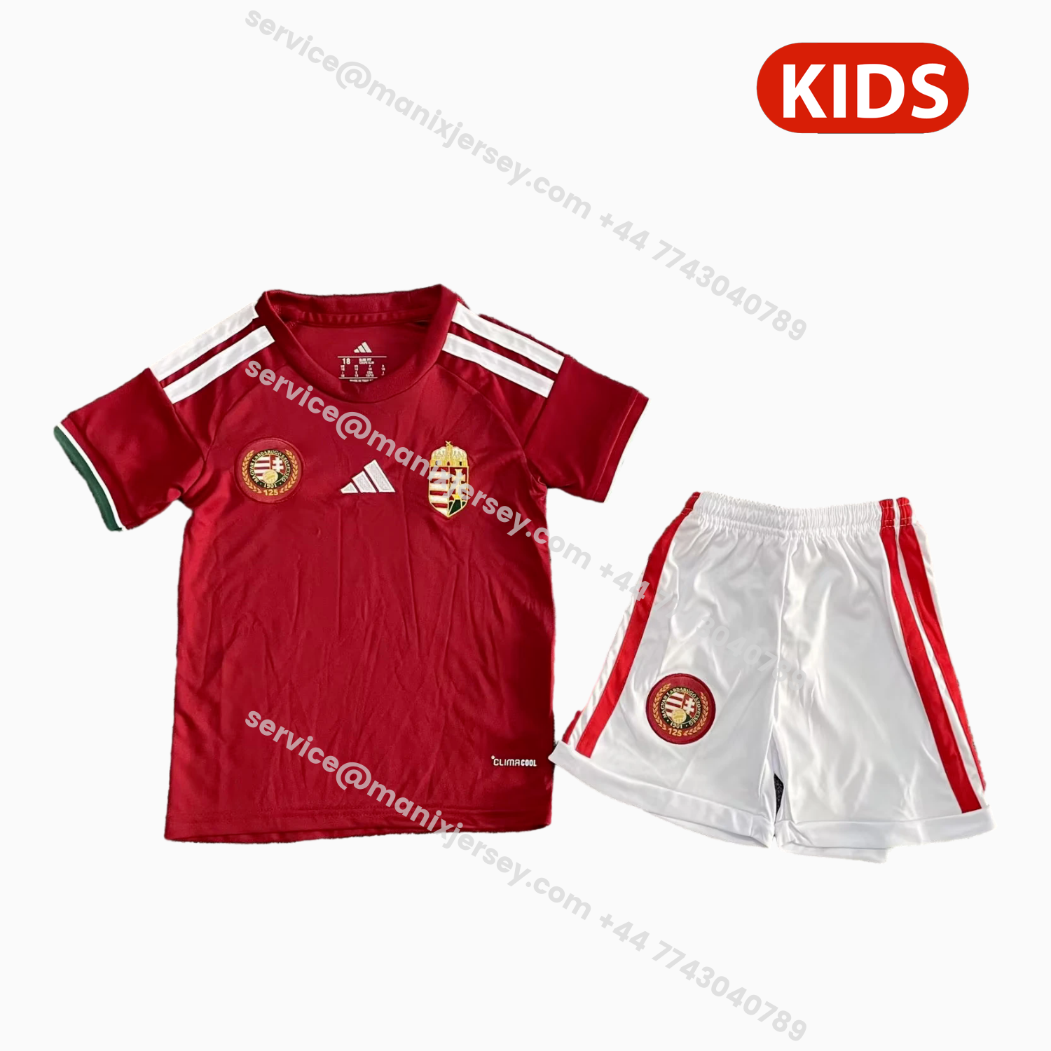 ManixJersey.com | Hungary 2026 Home Red Kids Kit -Customize Name, Number and Patch | Worldwide Shipping