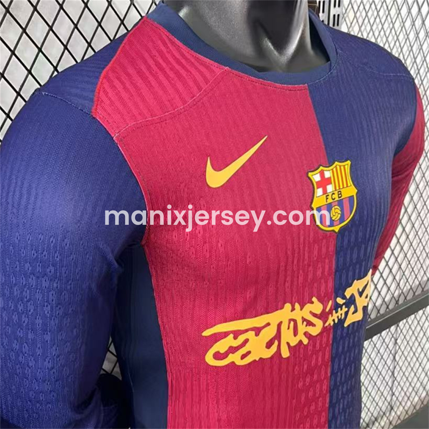 ManixJersey.com | Barcelona x Travis Scott 24-25 Home Long Sleeves Jersey - Player Version -Customize Name, Number and Patch | Worldwide Shipping