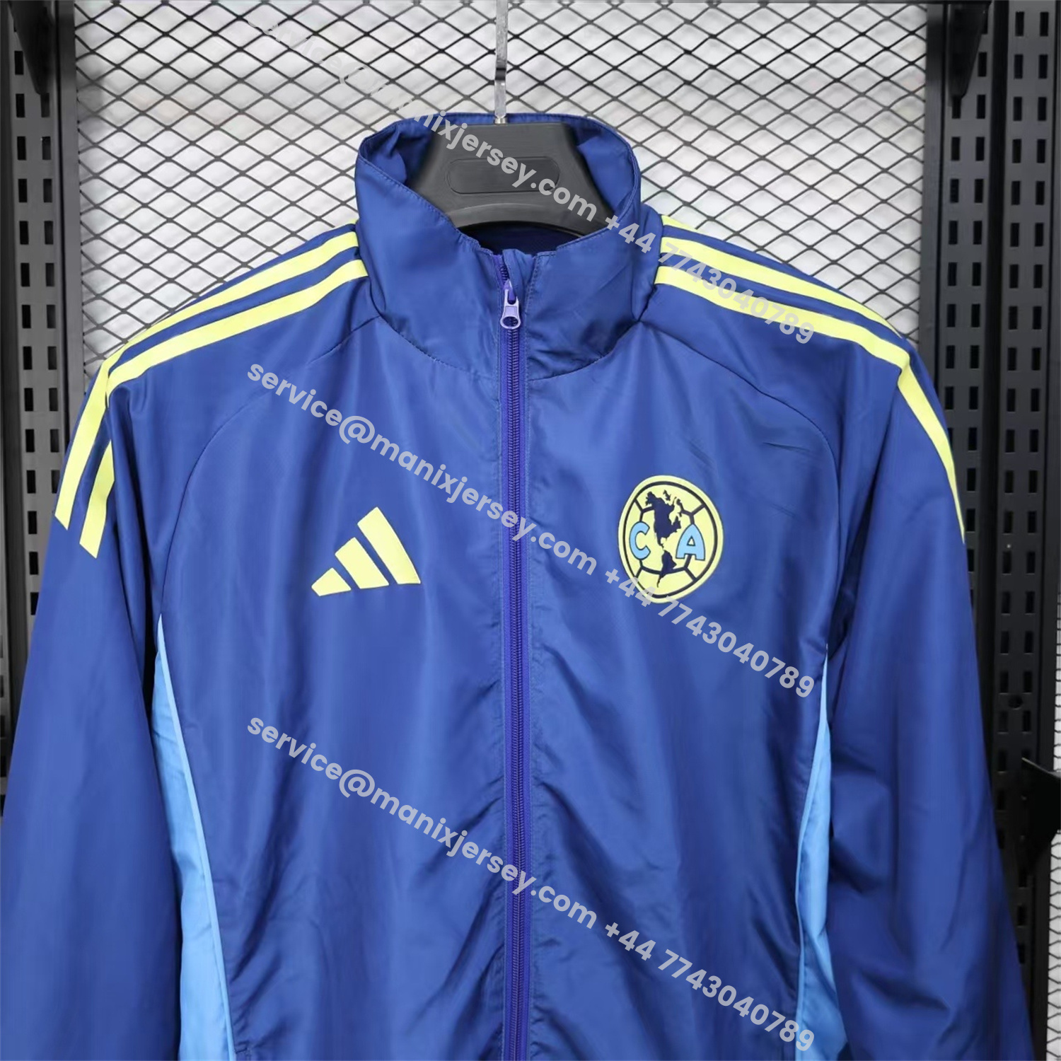 ManixJersey.com | Club América 25-26 Blue Windbreaker Jacket - Deep Green -Customize Name, Number and Patch | Worldwide Shipping