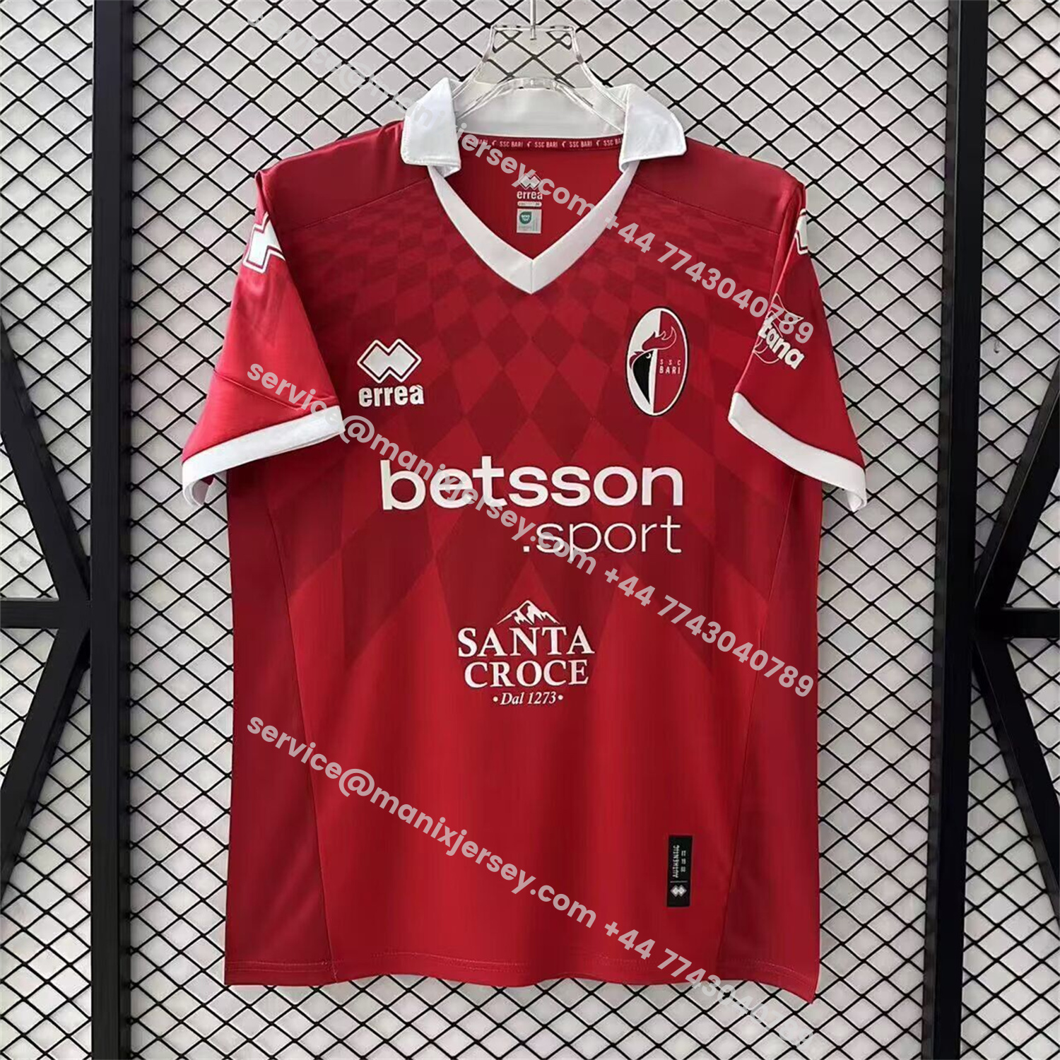 ManixJersey.com | SSC Bari 25-26 Away Red Jersey - Fans Version -Customize Name, Number and Patch | Worldwide Shipping