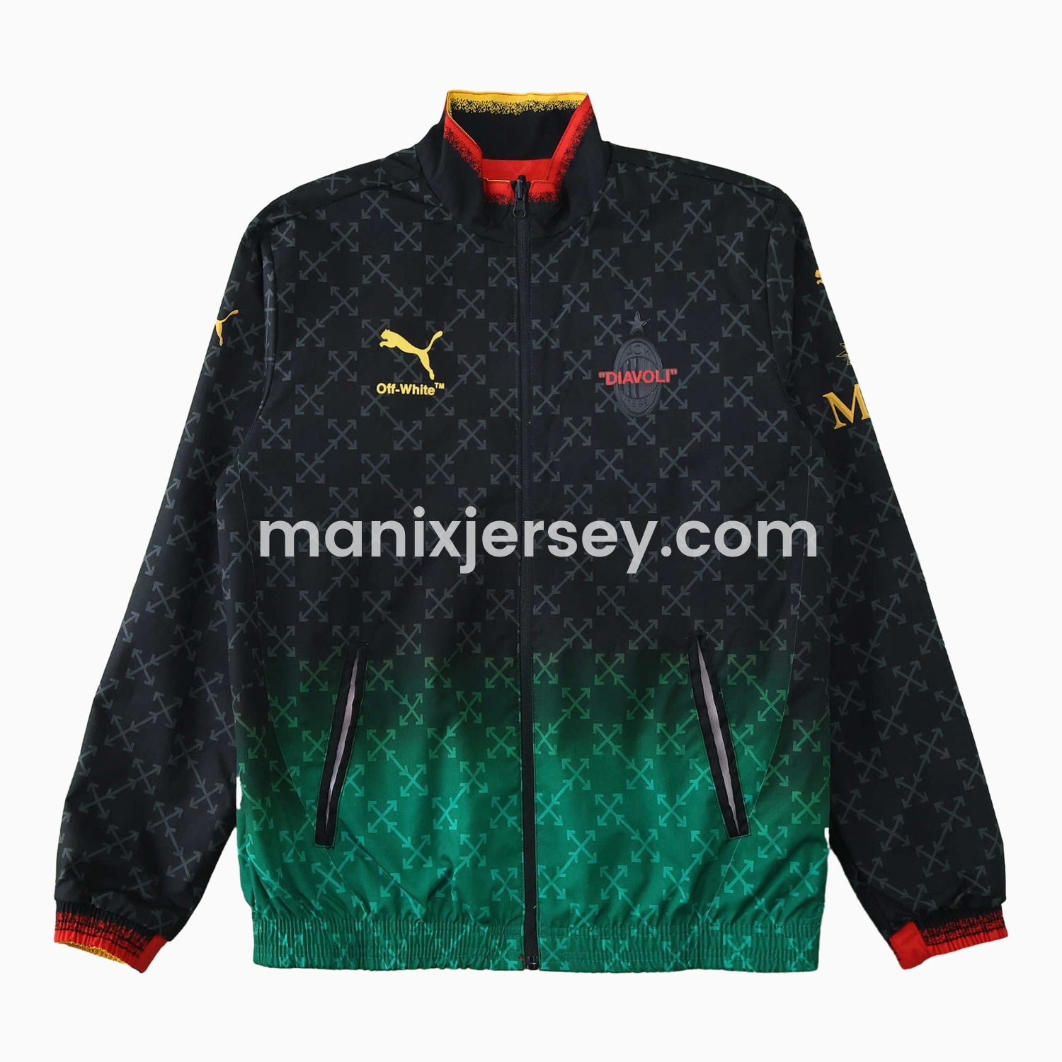 ManixJersey.com | AC Milan 24-25 Fourth “Diavoli” Special Edition Double Sided Reversible Windbreaker - Black & Red -Customize Name, Number and Patch | Worldwide Shipping