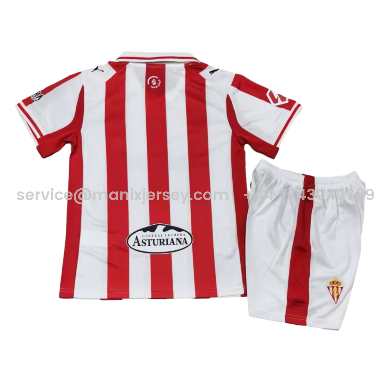 ManixJersey.com | Sporting Gijon 25-26 Home Kids Kit -Customize Name, Number and Patch | Worldwide Shipping