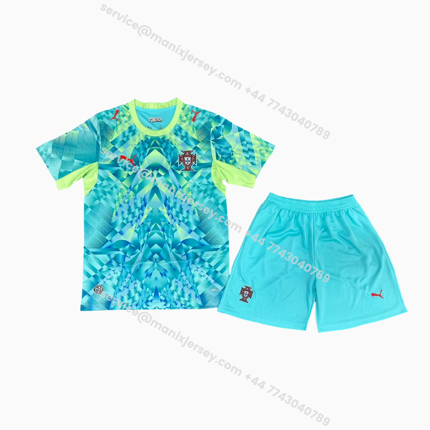 ManixJersey.com | Portugal 2026 Goalkeeper Green Kids Kit -Customize Name, Number and Patch | Worldwide Shipping