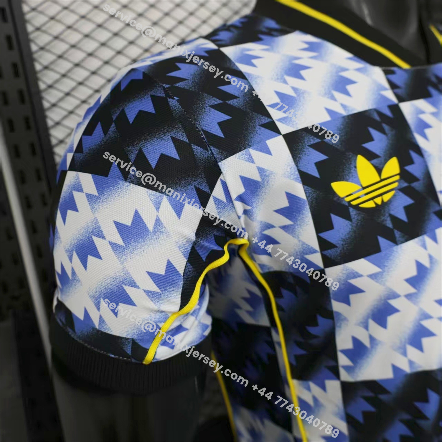 ManixJersey.com | Manchester United 25-26 Blue And Black Checkerboard Special Jersey - Player Version -Customize Name, Number and Patch | Worldwide Shipping