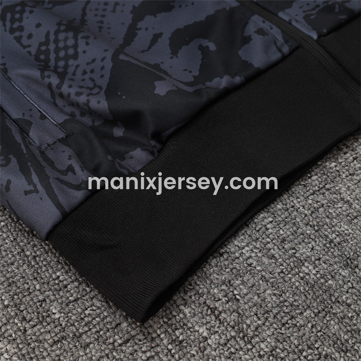 ManixJersey.com | Corinthians 25-26 Jacket Training Tracksuit - Black and Gray Pattern Jackets & Black Pants -Customize Name, Number and Patch | Worldwide Shipping
