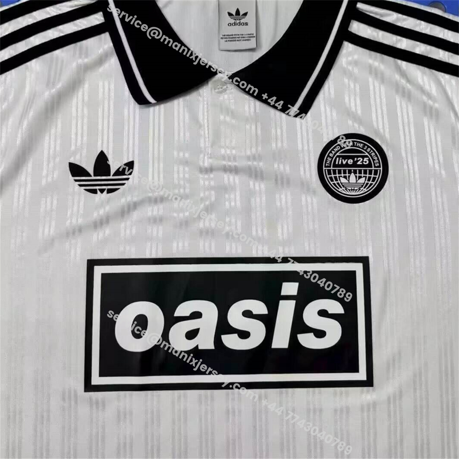 ManixJersey.com | Bohemian 25-26 Oasis Originals Tour Black Collar White Stripes Jersey - Fans Version -Customize Name, Number and Patch | Worldwide Shipping