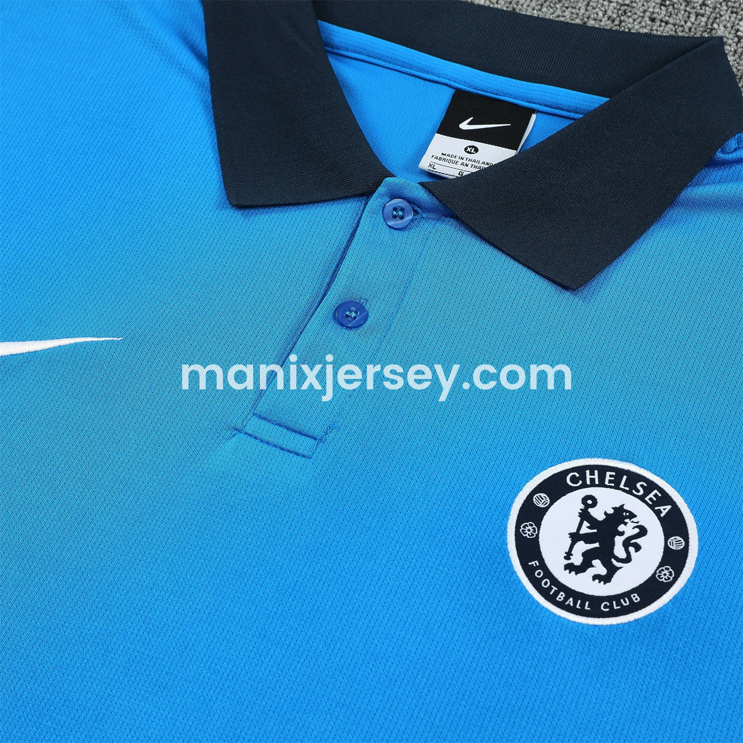 ManixJersey.com | C.H.E.L.S.E.A 25-26 POLO Short-Sleeve Training Set - Blue Top and Deep Blue Pants -Customize Name, Number and Patch | Worldwide Shipping