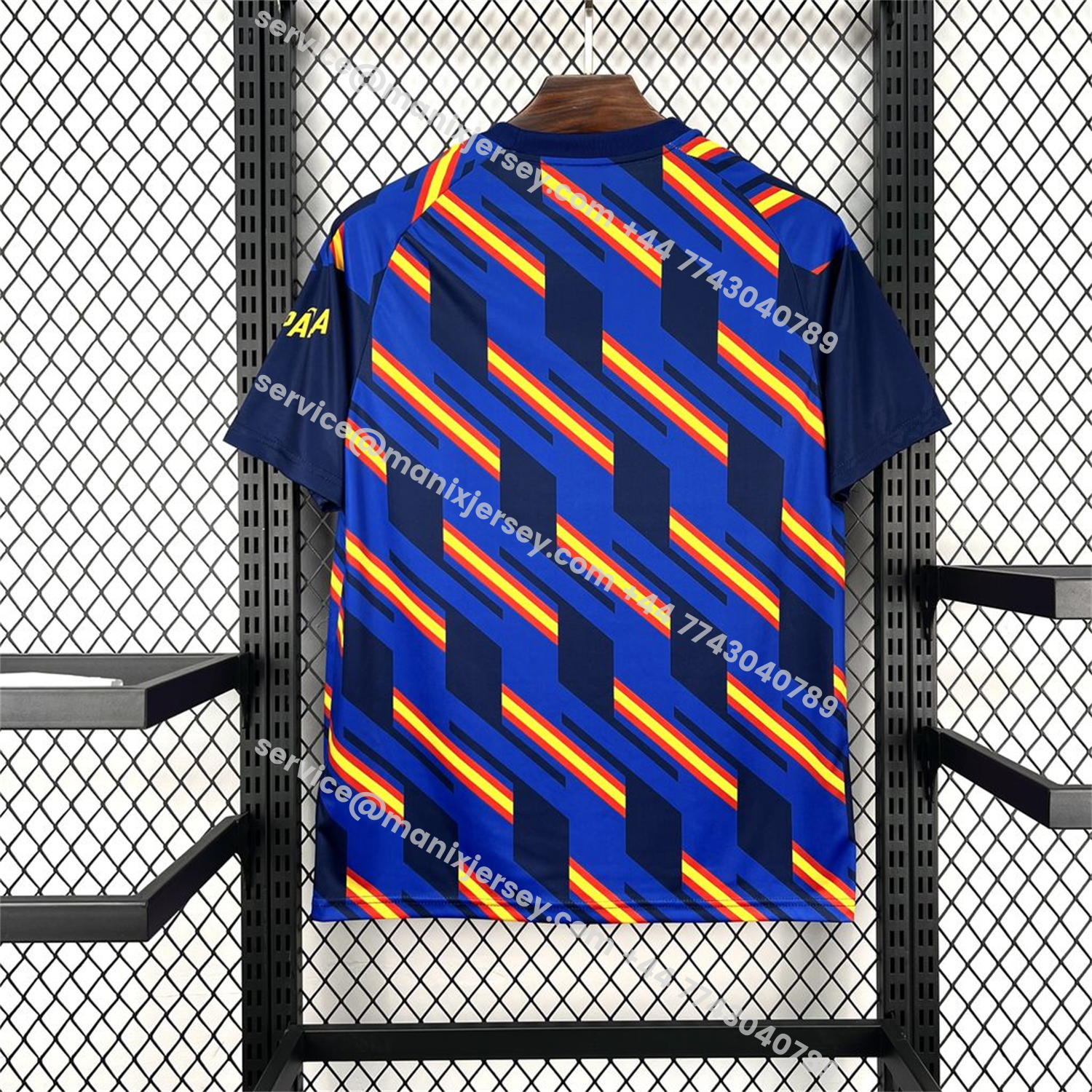 Spain 2026 Royal Blue And Yellow Stripes Pre-match Jersey - Fans Version:football jersey mysite: unitedjerseyfootball 邓江浪:football
