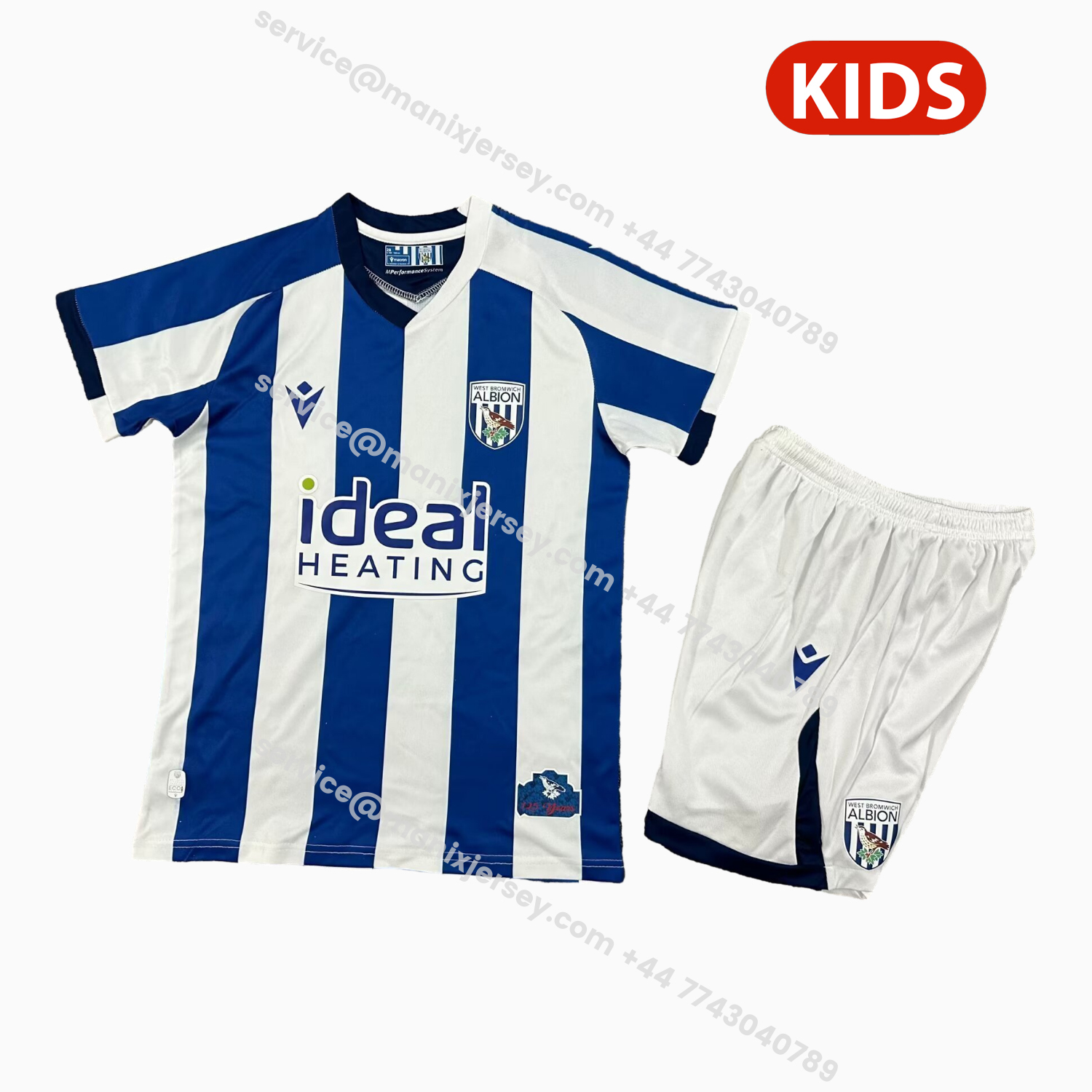 ManixJersey.com | West Bromwich Albion Home Away Kids Kit -Customize Name, Number and Patch | Worldwide Shipping