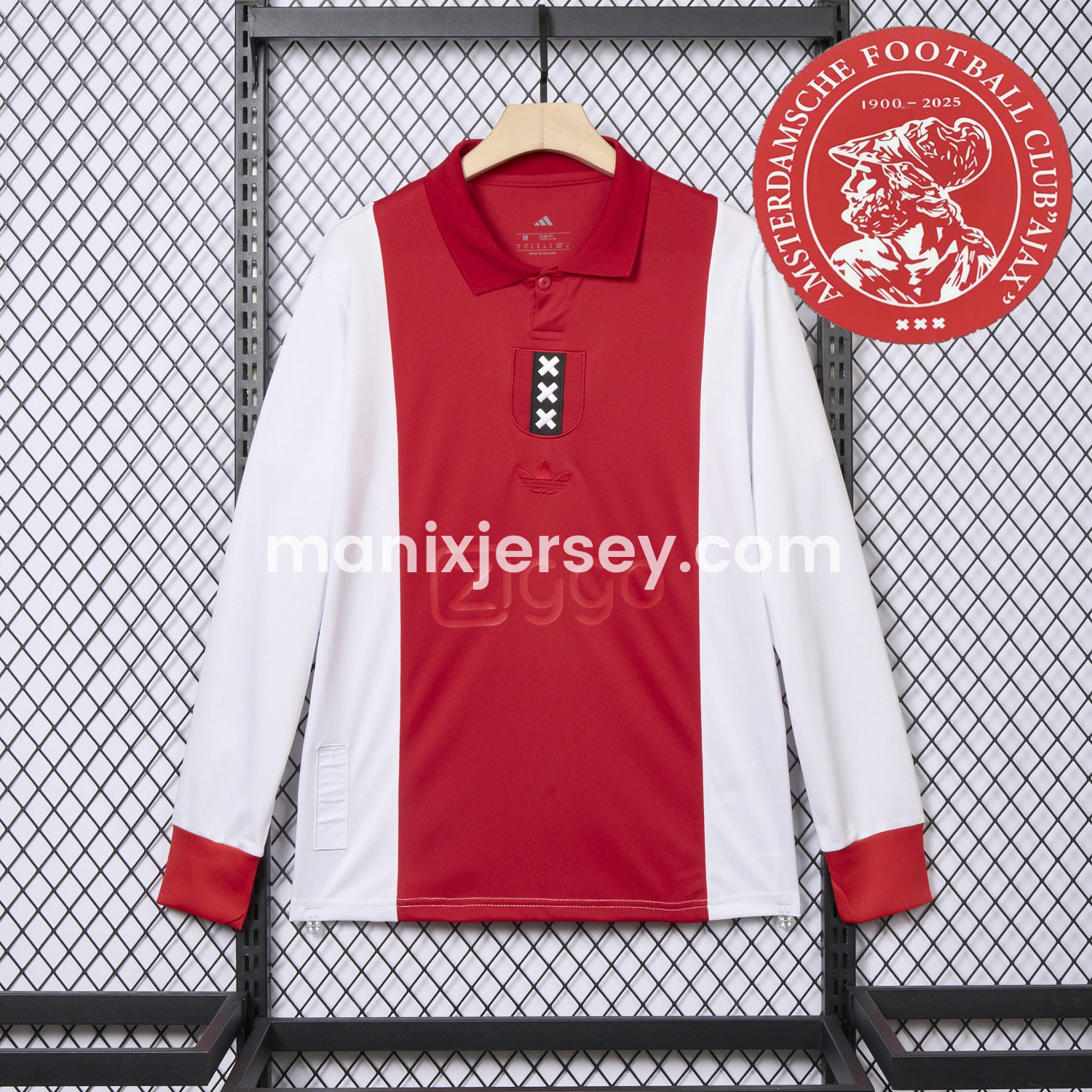 ManixJersey.com | Ajax 2025 125-Year Anniversary Long Sleeves Jersey - Fans Version -Customize Name, Number and Patch | Worldwide Shipping