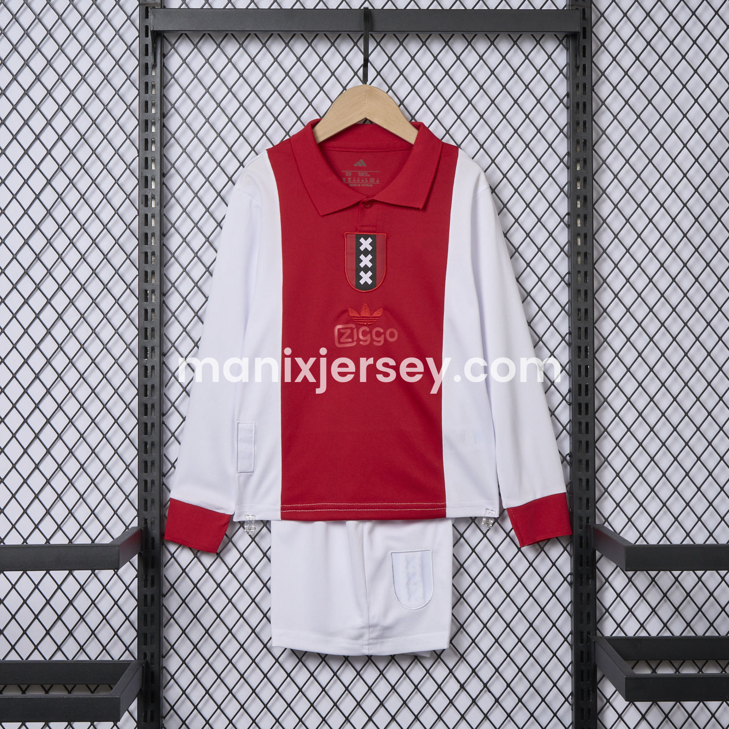 ManixJersey.com | Ajax 2025 125-Year Anniversary Long Sleeve Kids Kit -Customize Name, Number and Patch | Worldwide Shipping
