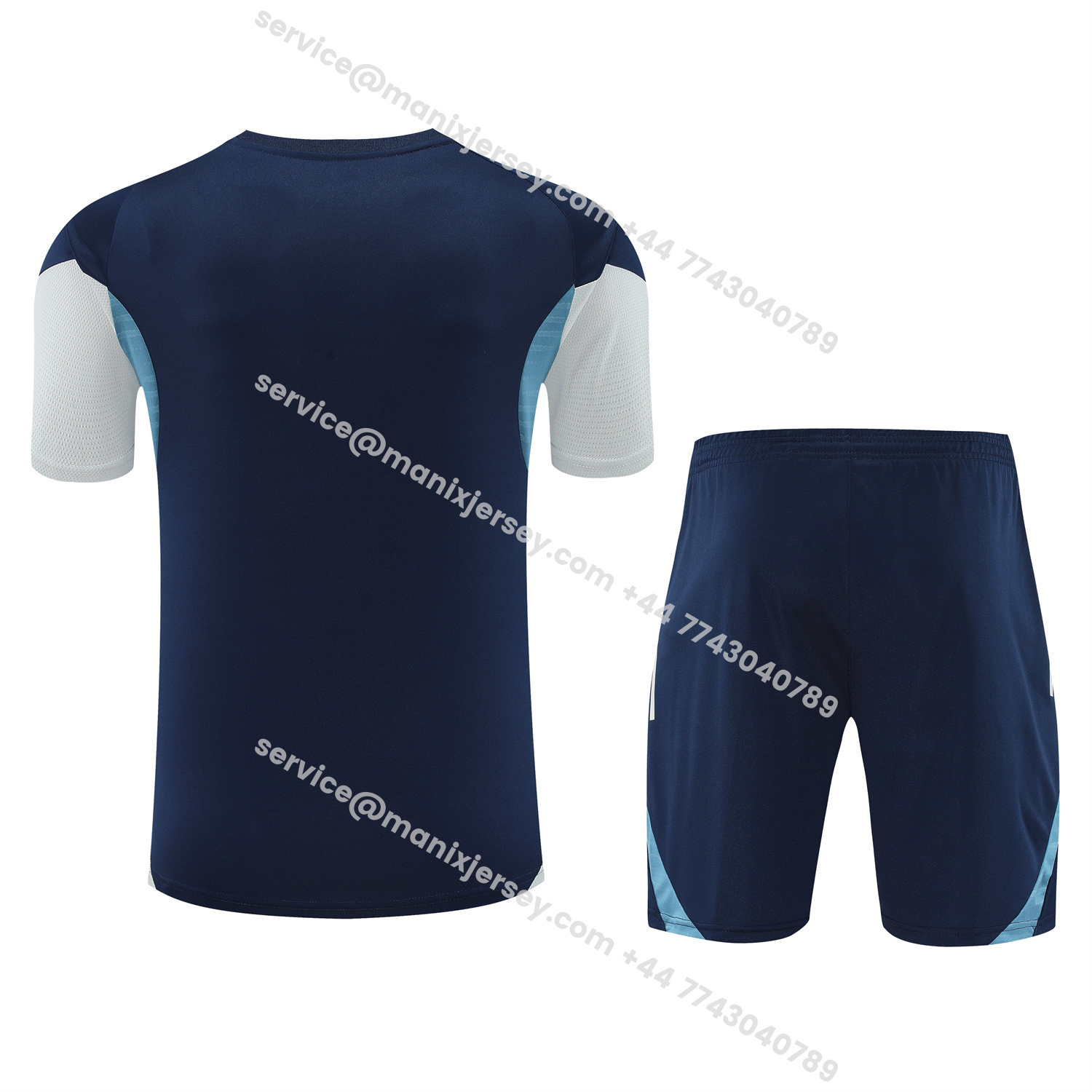 ManixJersey.com | Arsenal 25-26 Short-Sleeve Training Set - Deep Blue Top & Shorts -Customize Name, Number and Patch | Worldwide Shipping