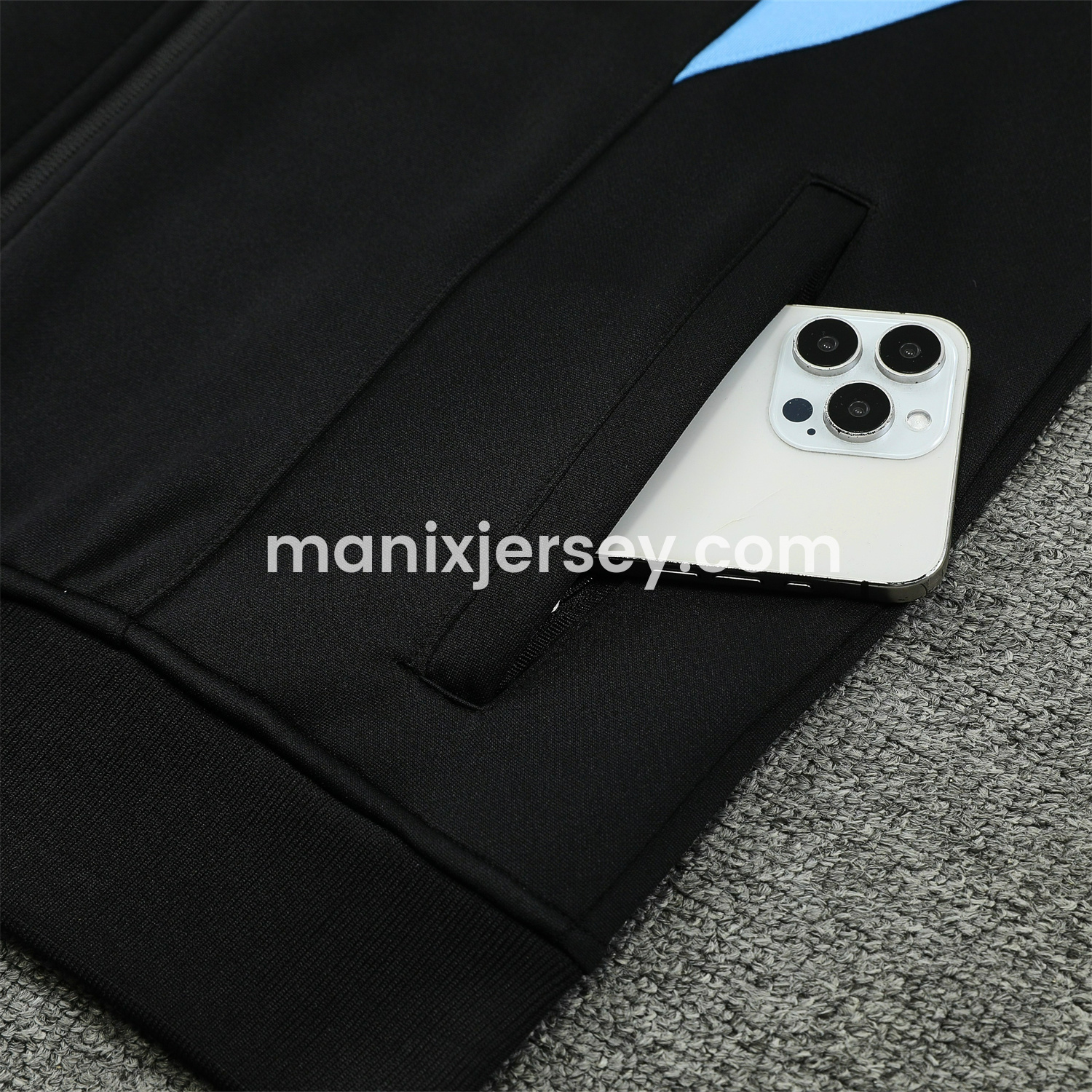 ManixJersey.com | Argentina 24-25 Throwback Jacket Training Tracksuit - Black Jackets & Pants with Blue and White Stripes -Customize Name, Number and Patch | Worldwide Shipping