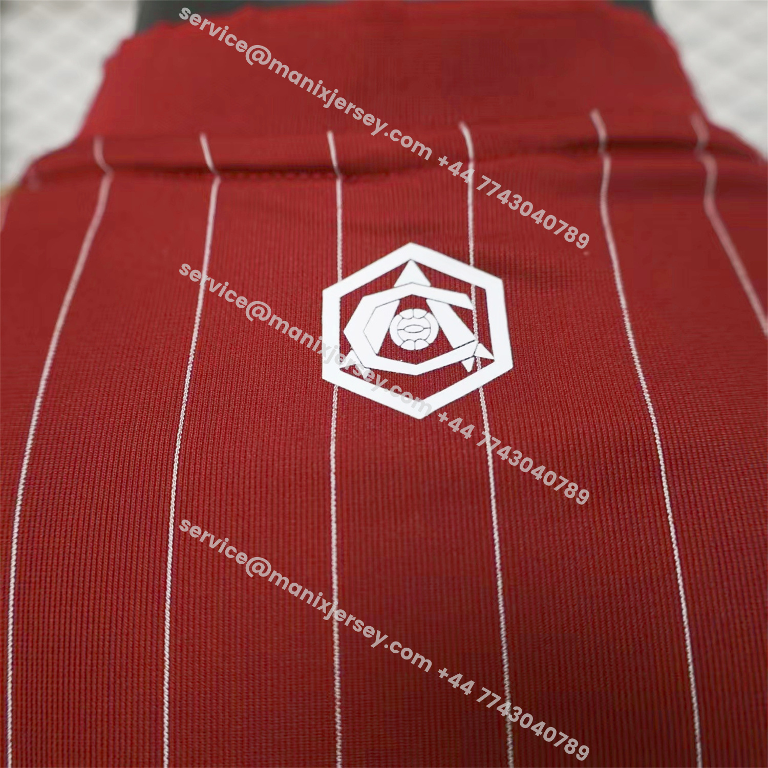 ManixJersey.com | Arsenal 25-26 Trefoil White Lines Red Travel Jersey - Player Version -Customize Name, Number and Patch | Worldwide Shipping