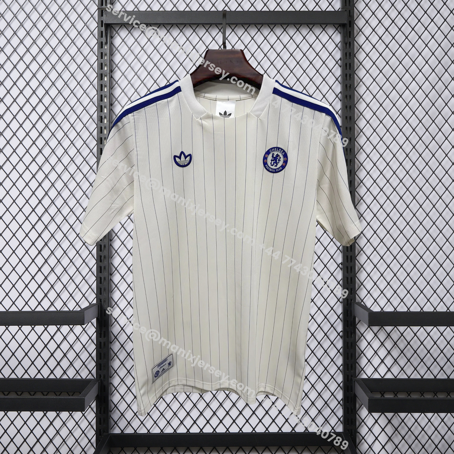 ManixJersey.com | C.H.E.L.S.E.A 25-26 Trefoil White Travel Jersey - Fans Version -Customize Name, Number and Patch | Worldwide Shipping