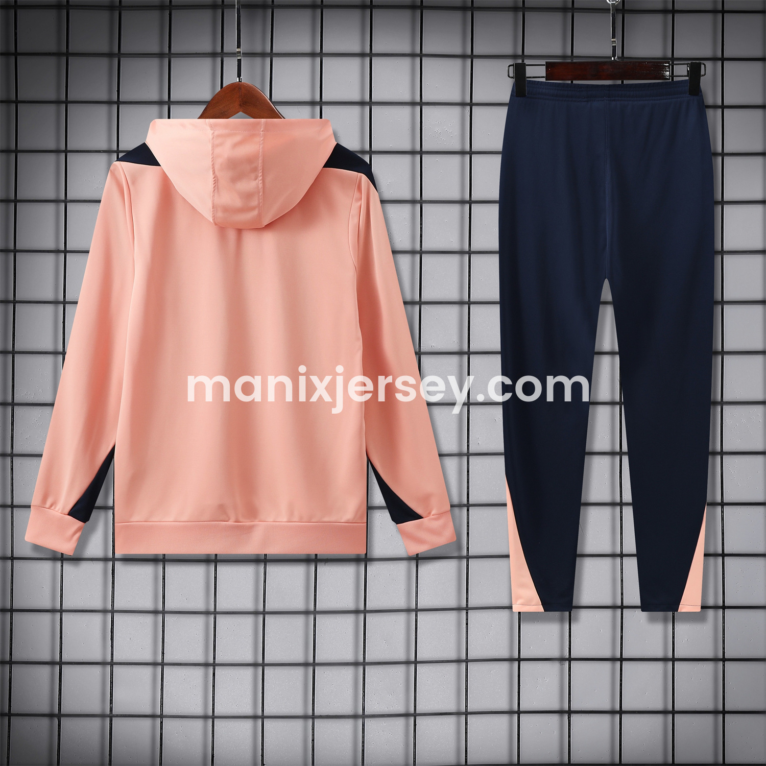 ManixJersey.com | C.H.E.L.S.E.A 25-26 Traning Hoodie Set - Pink With Royal Blue -Customize Name, Number and Patch | Worldwide Shipping