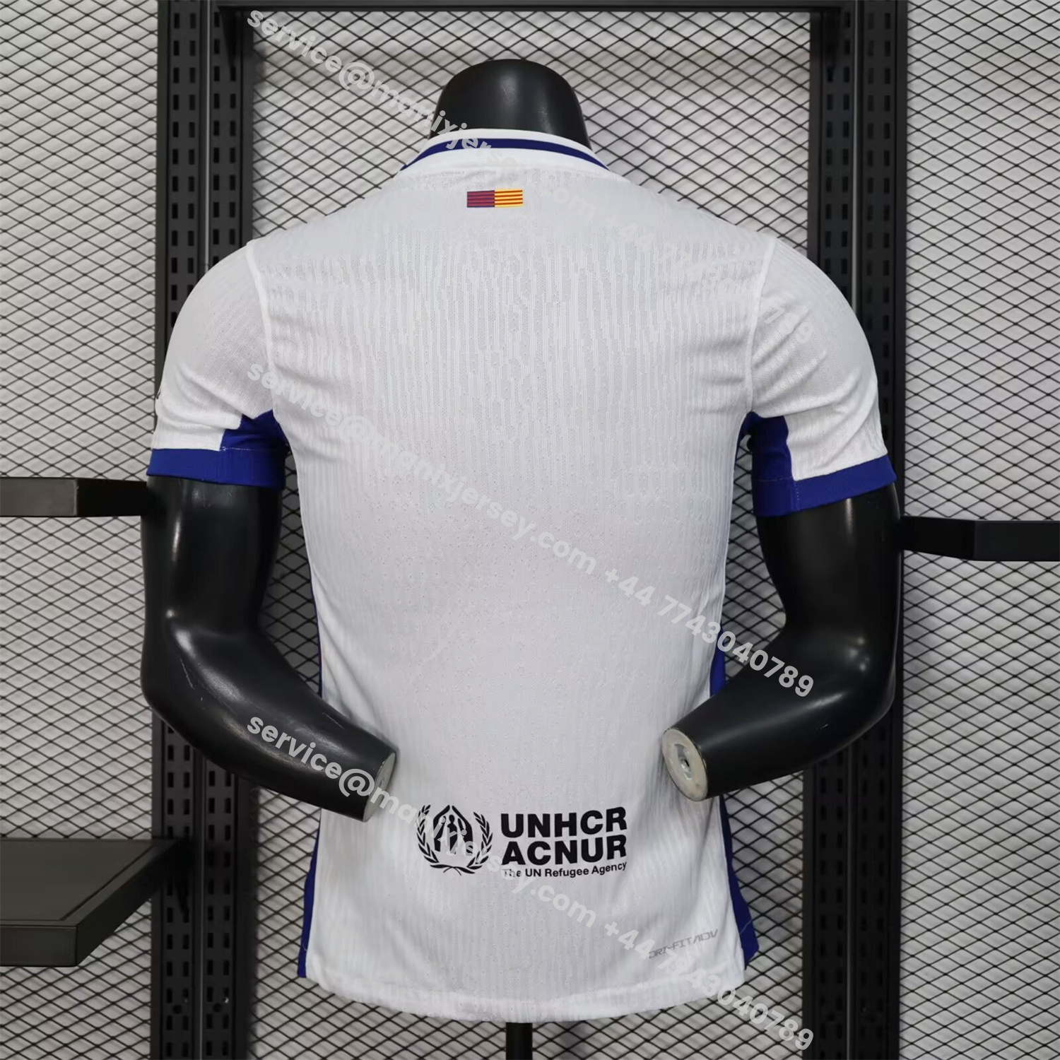 ManixJersey.com | Barcelona 25-26 Red And Blue Vertical Stripes Special White Jersey - Player Version -Customize Name, Number and Patch | Worldwide Shipping