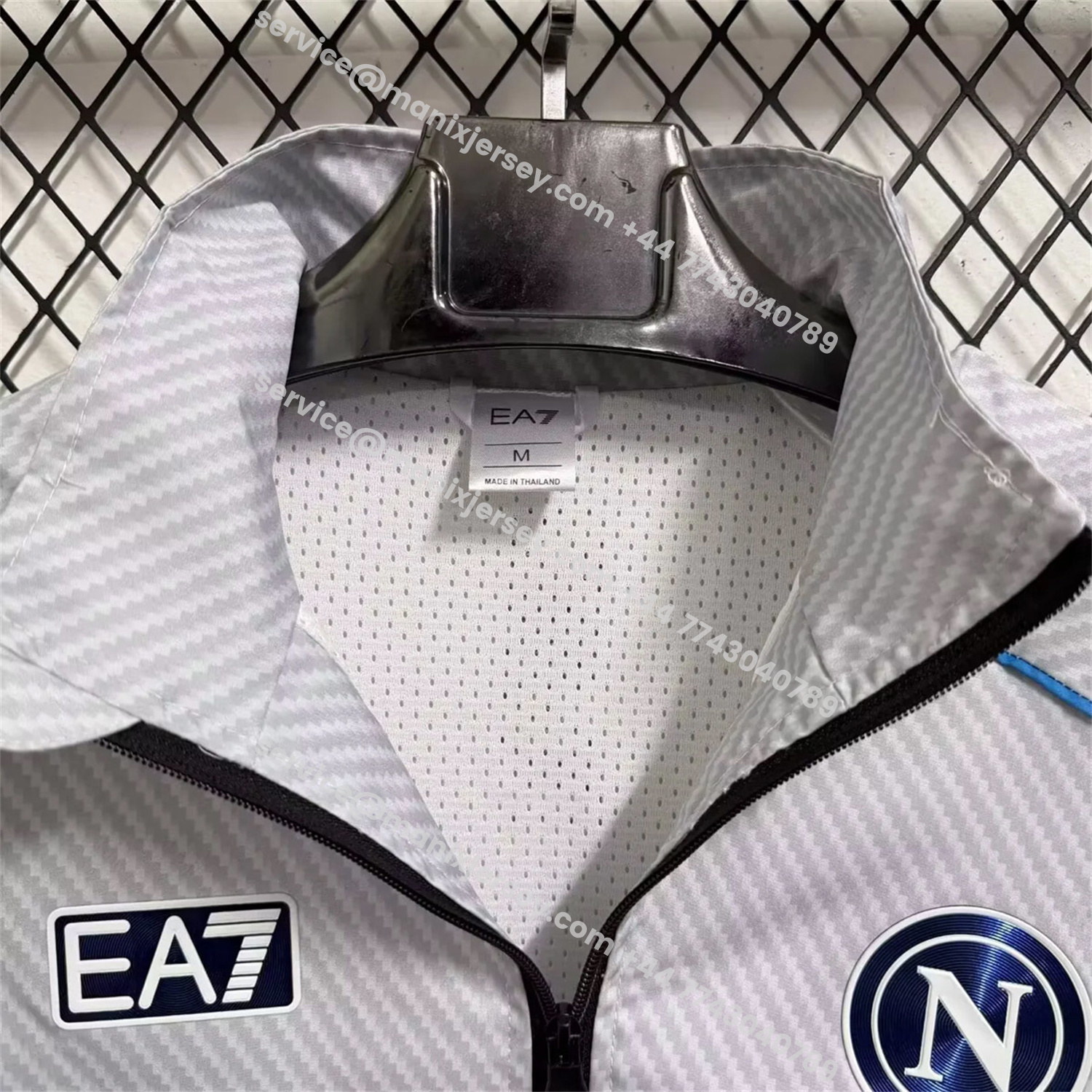 ManixJersey.com | Napoli 25-26 Windbreaker Jacket - Gray -Customize Name, Number and Patch | Worldwide Shipping