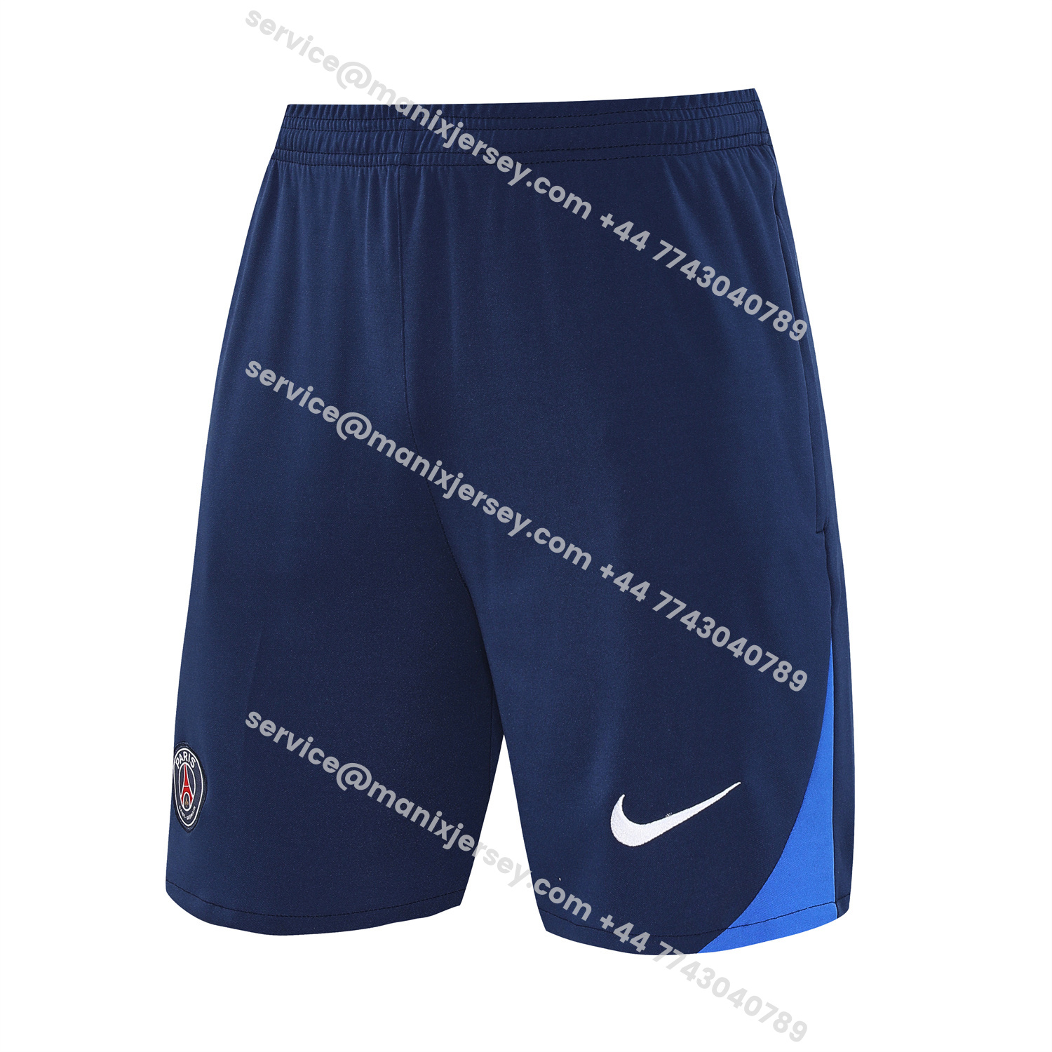 ManixJersey.com | Paris Saint-Germain PSG 25-26 Short-Sleeve Training Set - Red Top & Deep Blue Shorts -Customize Name, Number and Patch | Worldwide Shipping