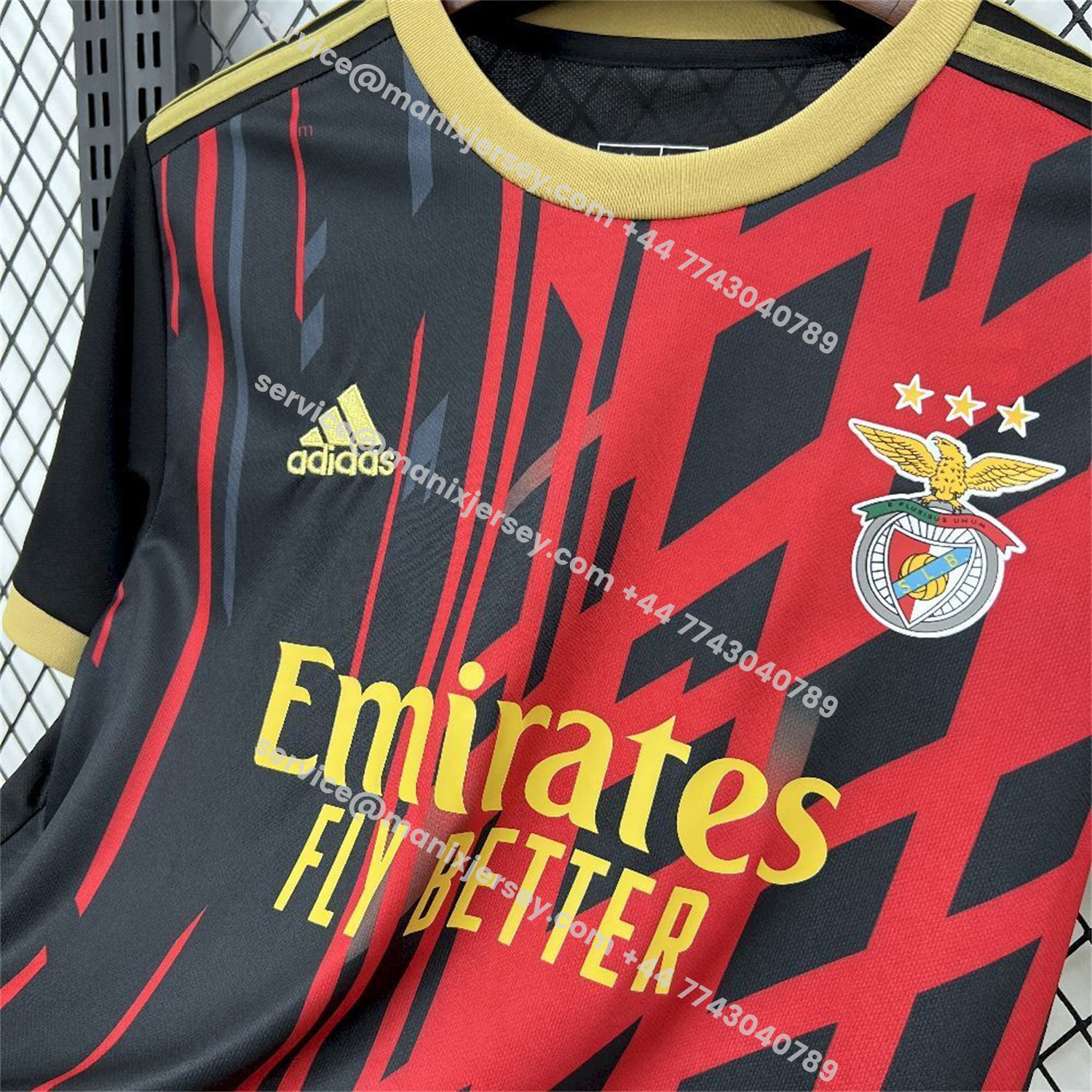 ManixJersey.com | Benfica 25-26 Red And Black Jersey - Fans Version -Customize Name, Number and Patch | Worldwide Shipping