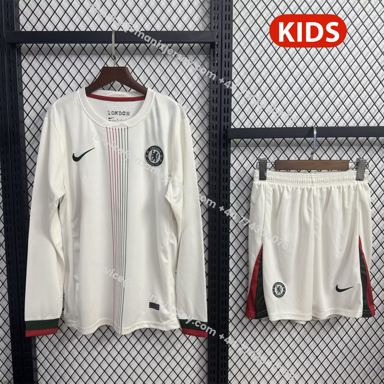ManixJersey.com | C.H.E.L.S.E.A 25-26 Away Long Sleeves Unsponsored Kids Kit -Customize Name, Number and Patch | Worldwide Shipping