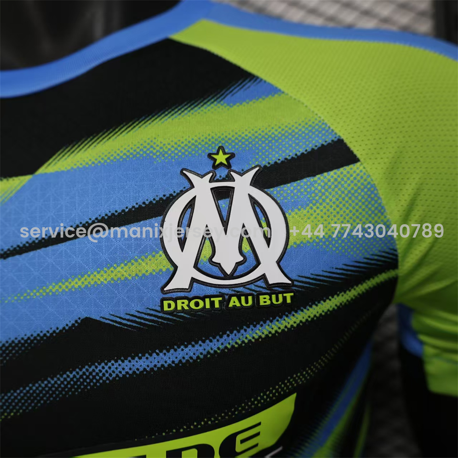 ManixJersey.com | Marseille 25-26 Blue Green Gradient Training Jersey - Player Version -Customize Name, Number and Patch | Worldwide Shipping