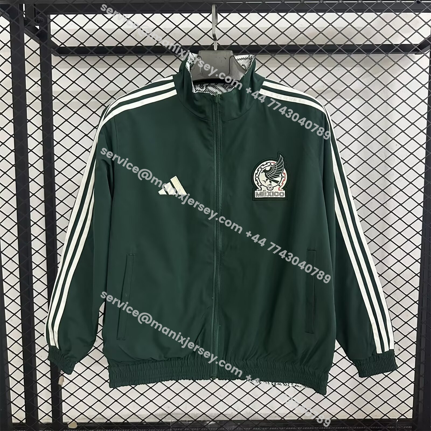 ManixJersey.com | Mexico 25-26 Windbreaker Jacket - Deep Green -Customize Name, Number and Patch | Worldwide Shipping