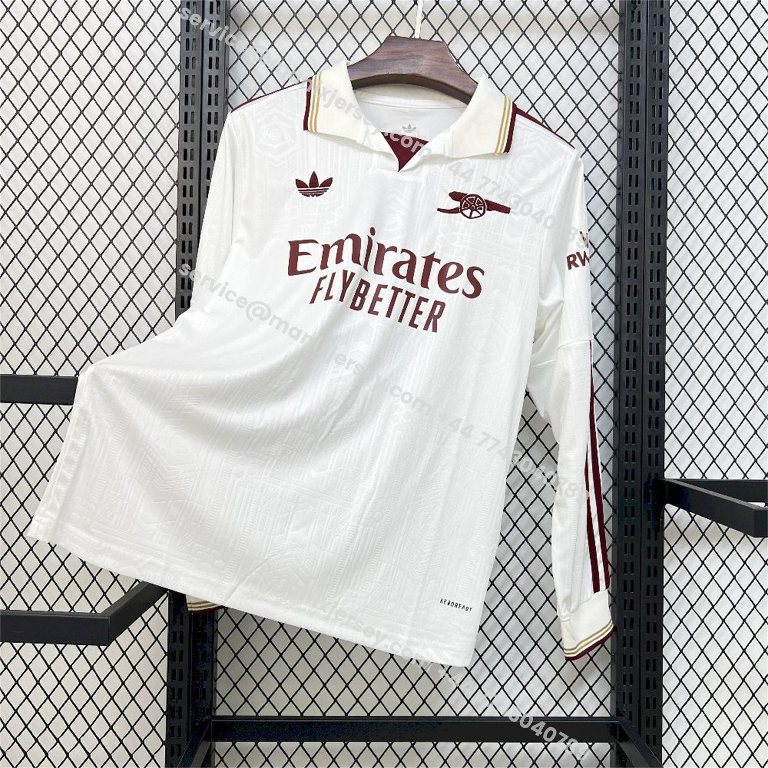 ManixJersey.com | Arsenal 25-26 Third White Long Sleeves Jersey - Fans Version -Customize Name, Number and Patch | Worldwide Shipping