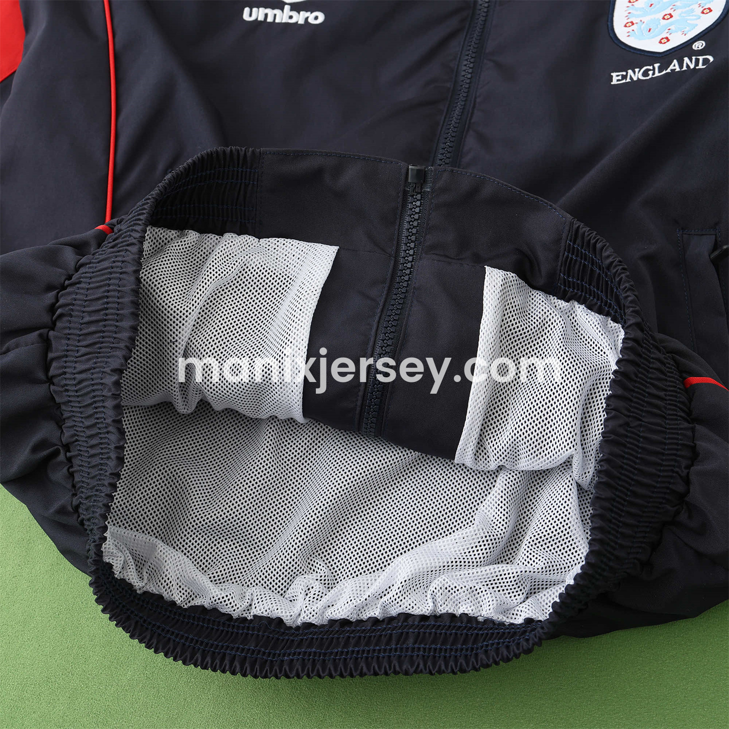 ManixJersey.com | Retro England 1998 Windbreaker - Black -Customize Name, Number and Patch | Worldwide Shipping
