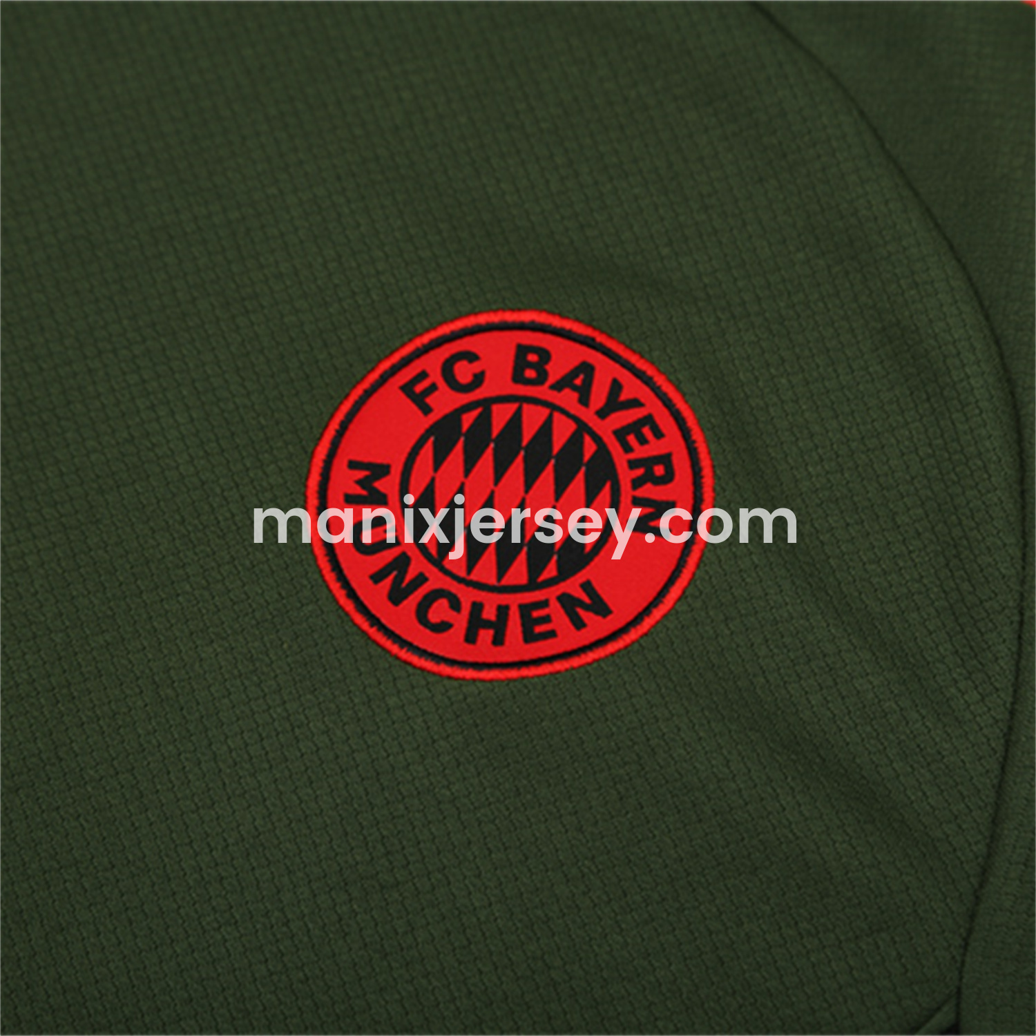 ManixJersey.com | Bayern Munich 25-26 Short-Sleeve Training Set - Green Top & Black shorts -Customize Name, Number and Patch | Worldwide Shipping