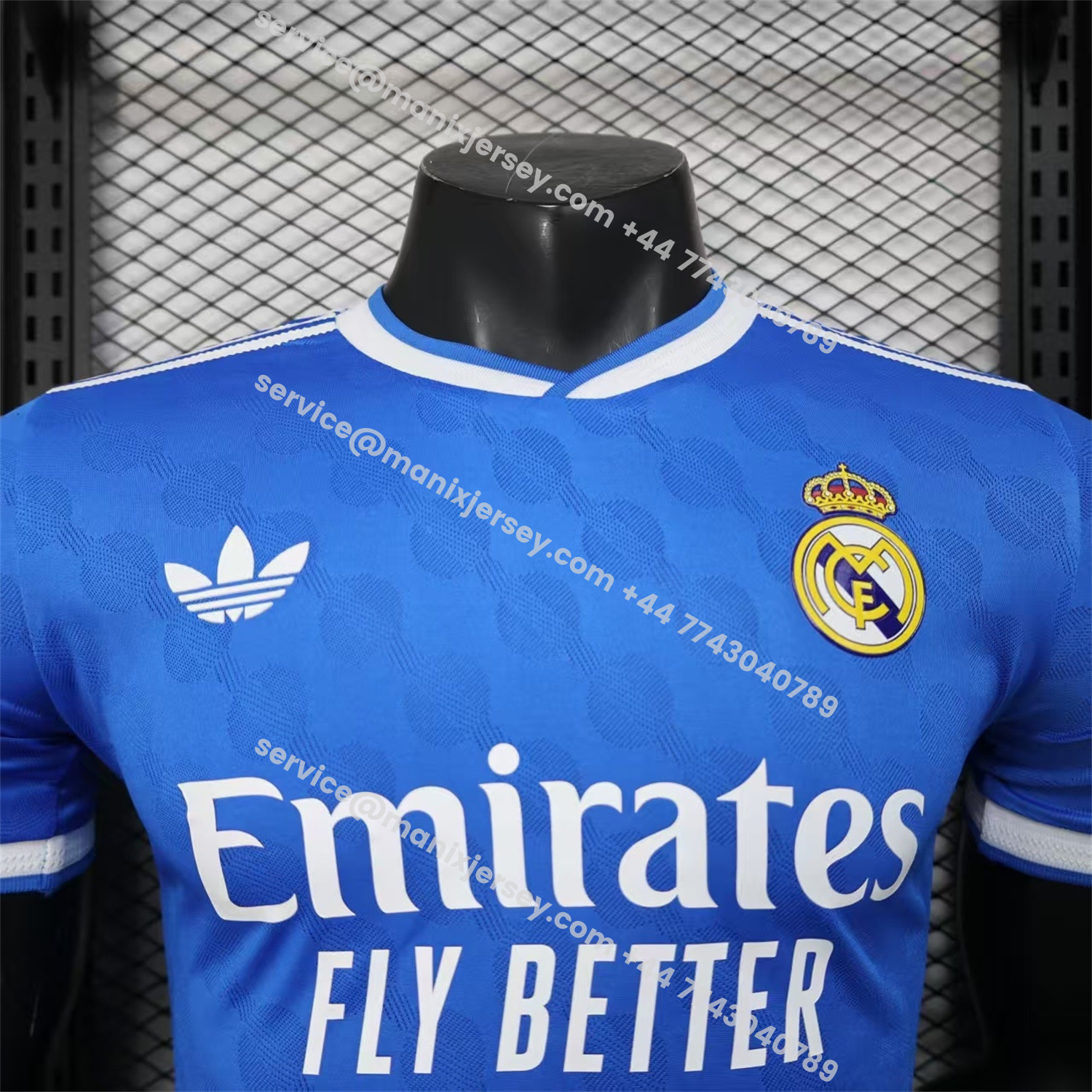 ManixJersey.com | Real Madrid 25-26 Third Blue Jersey - Player Version -Customize Name, Number and Patch | Worldwide Shipping