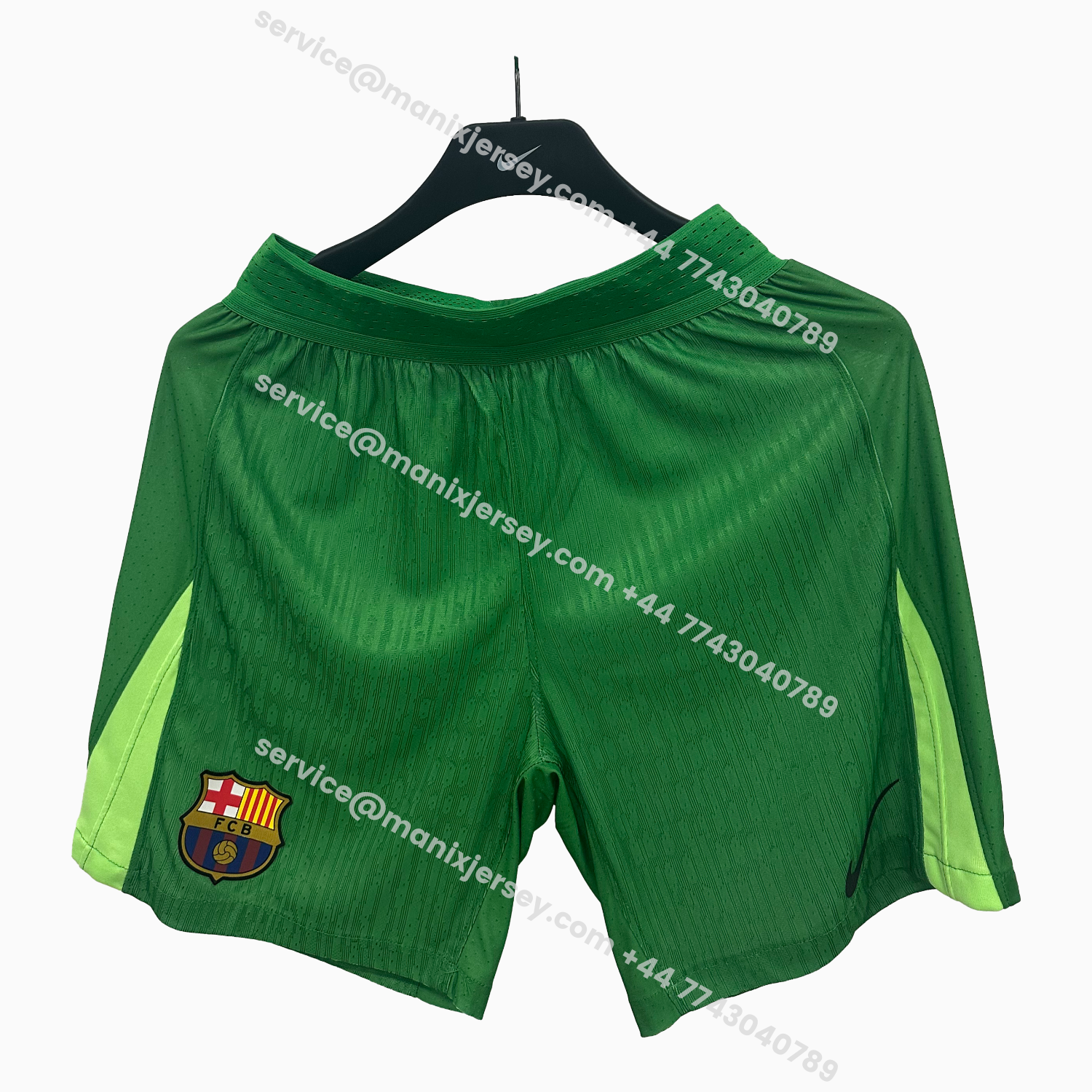 ManixJersey.com | Barcelona 25-26 Green Goalkeeper Shorts - Player Version -Customize Name, Number and Patch | Worldwide Shipping