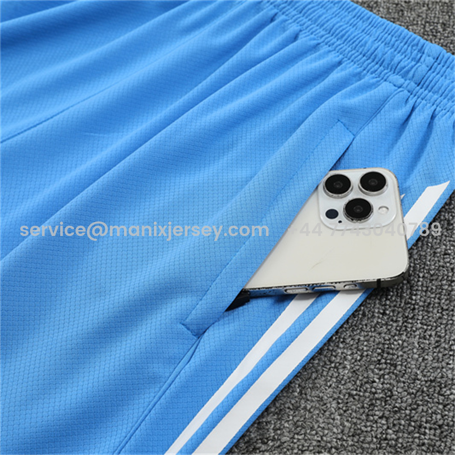 ManixJersey.com | Real Madrid 25-26 Short-Sleeve Training Set - Sky Blue Top and Sky Blue Shorts -Customize Name, Number and Patch | Worldwide Shipping