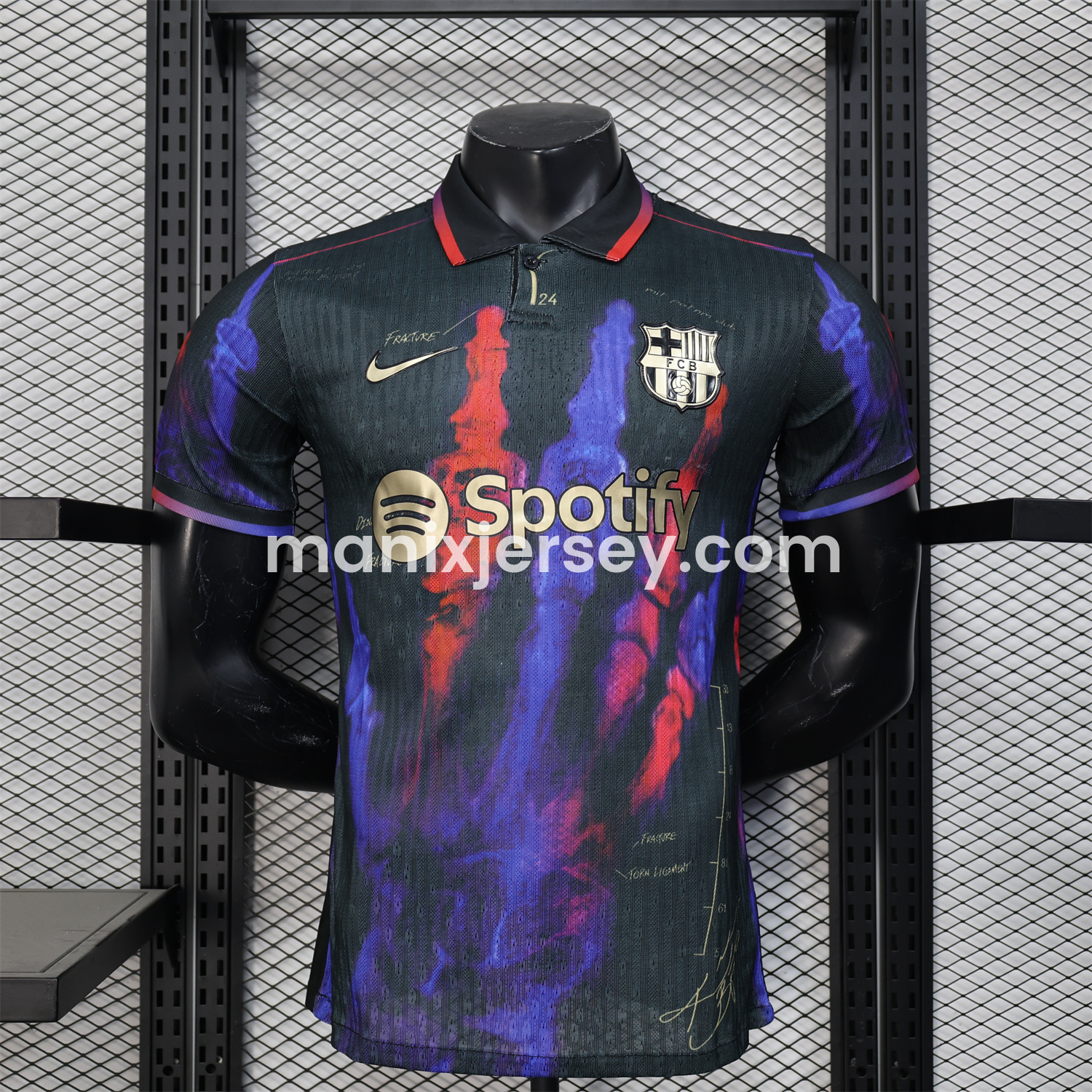 ManixJersey.com | Barcelona 24-25 Red and Blue Hand Special Edition Jersey - Player Version -Customize Name, Number and Patch | Worldwide Shipping