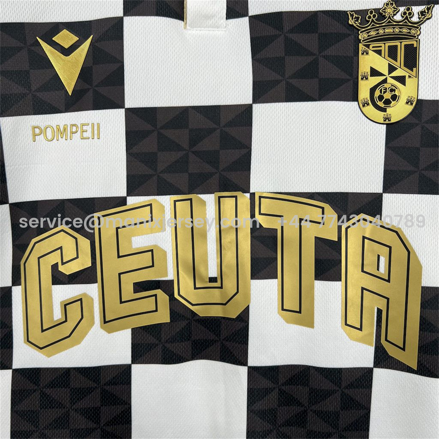 ManixJersey.com | AD Ceuta 24-25 Copa del Rey Black White Jersey - Fans Version -Customize Name, Number and Patch | Worldwide Shipping