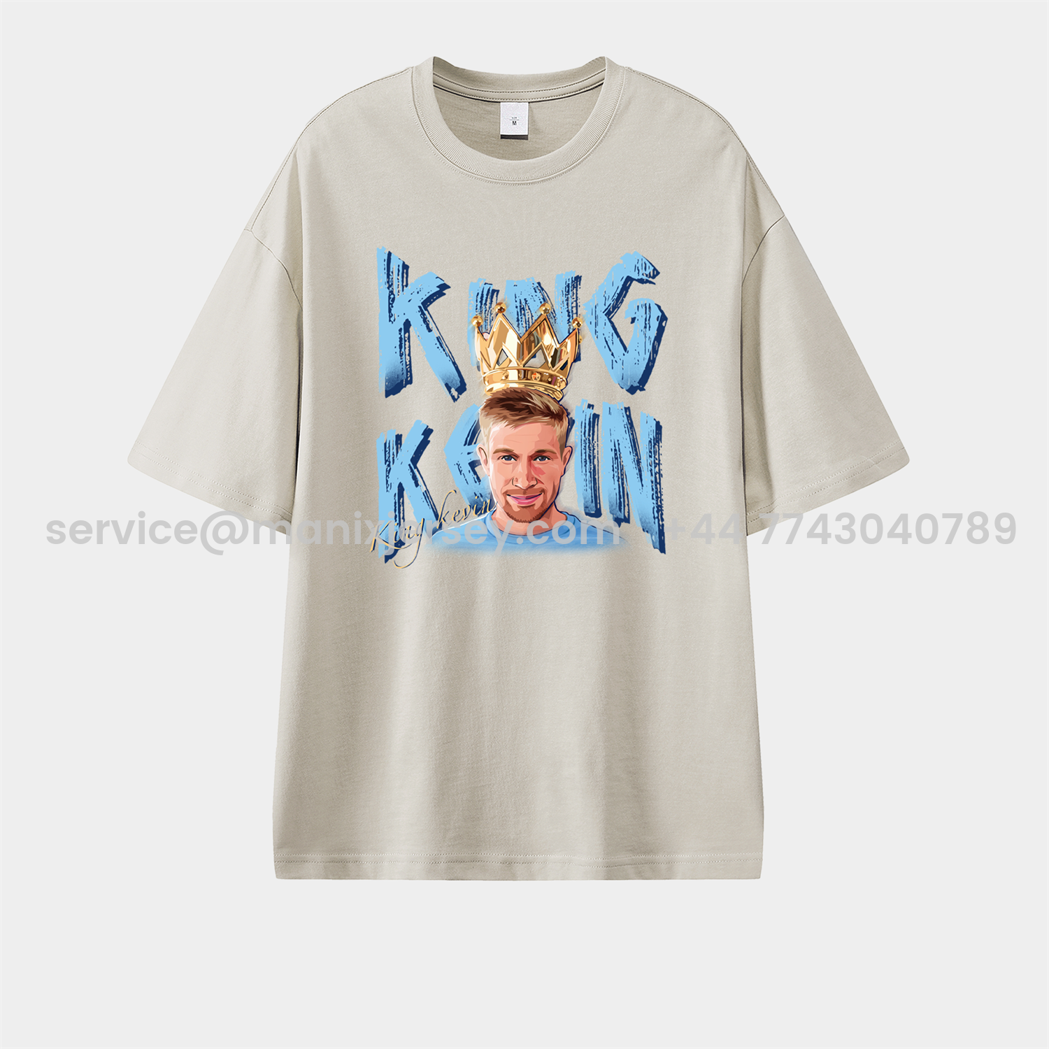 ManixJersey.com | Manchester City King Kevin De Bruyne Unisex Pure Cotton T-shirt -Customize Name, Number and Patch | Worldwide Shipping
