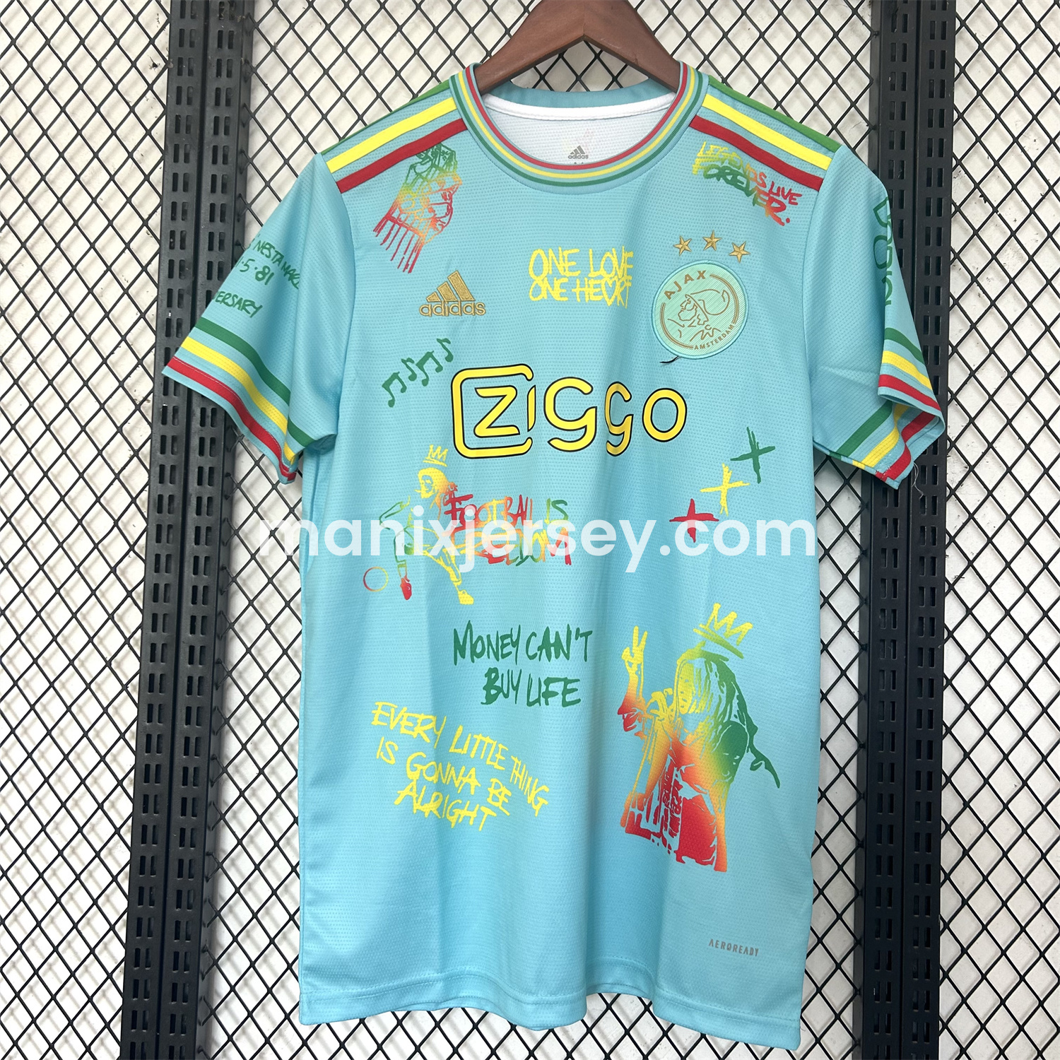 ManixJersey.com | Ajax x B-O-B Marly 25-26 Light Blue Special Edition Jersey - Fans Version -Customize Name, Number and Patch | Worldwide Shipping