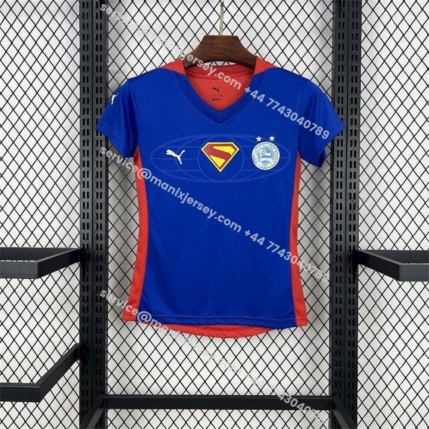 ManixJersey.com | Women's Bahia 25-26 Super-Man Blue Special Jersey -Customize Name, Number and Patch | Worldwide Shipping