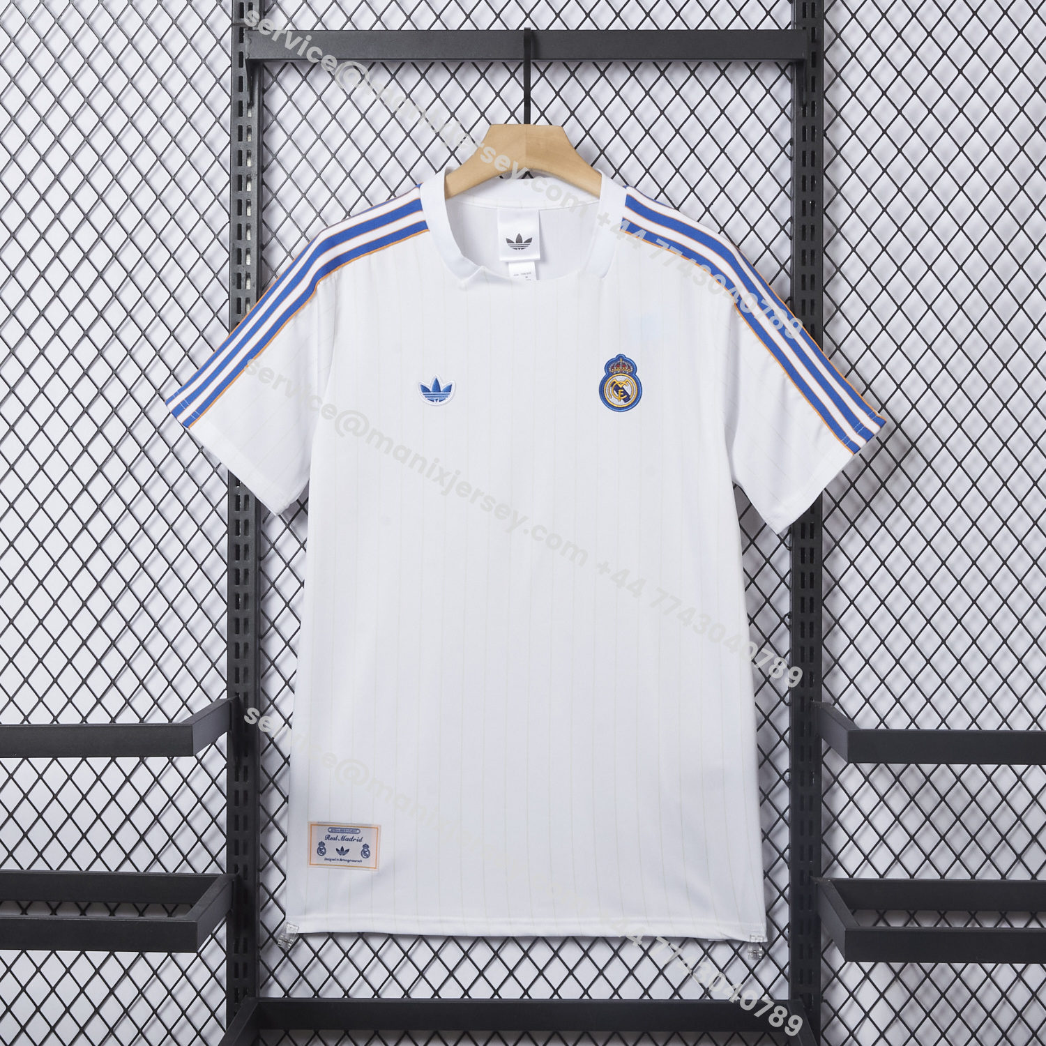 ManixJersey.com | Real Madrid 25-26 Trefoil White Travel Jersey - Player Version -Customize Name, Number and Patch | Worldwide Shipping