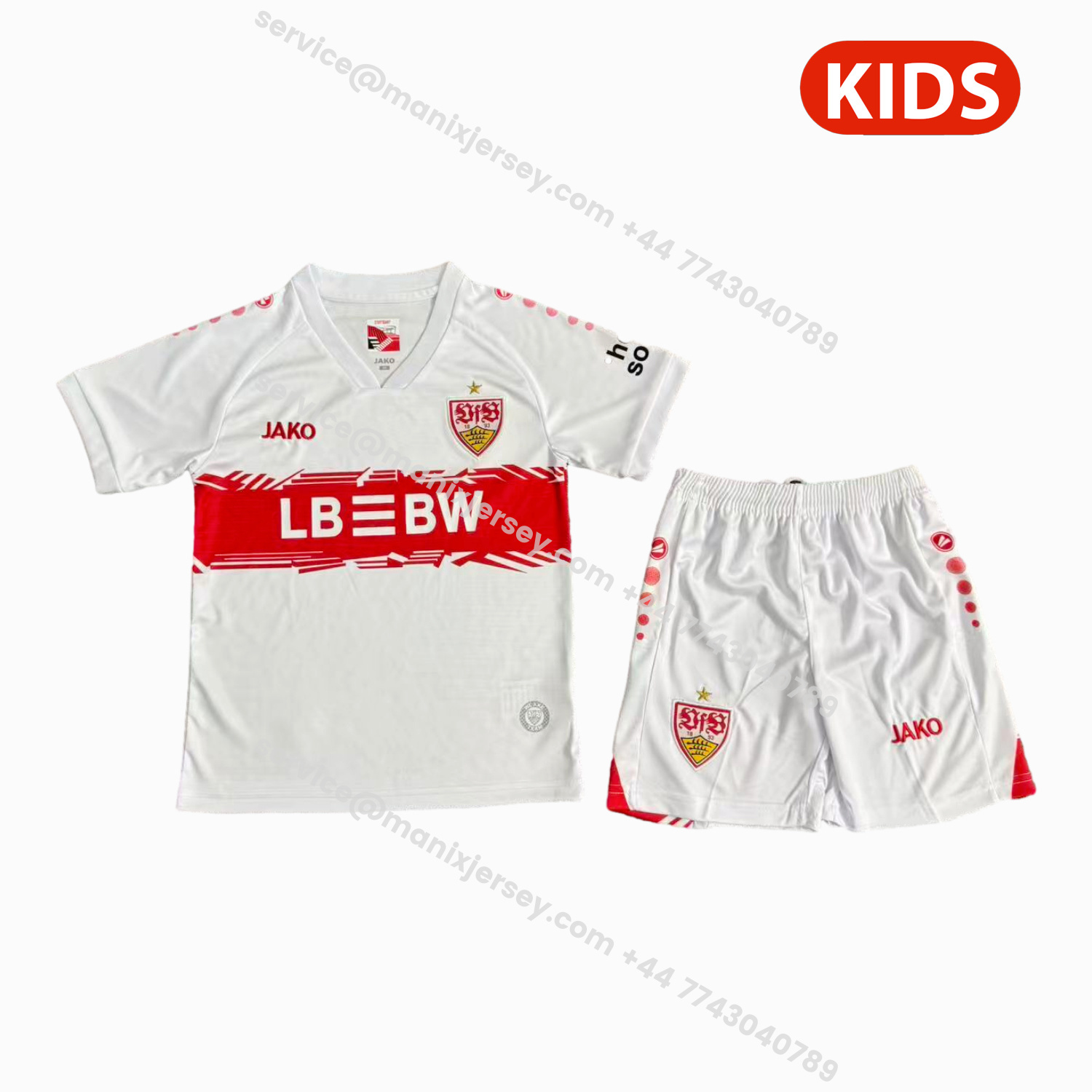 ManixJersey.com | VfB Stuttgart 25-26 Home Kids Kit -Customize Name, Number and Patch | Worldwide Shipping