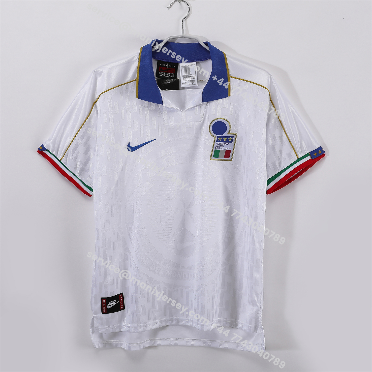 ManixJersey.com | Retro Italy 1995 Away Jersey -Customize Name, Number and Patch | Worldwide Shipping